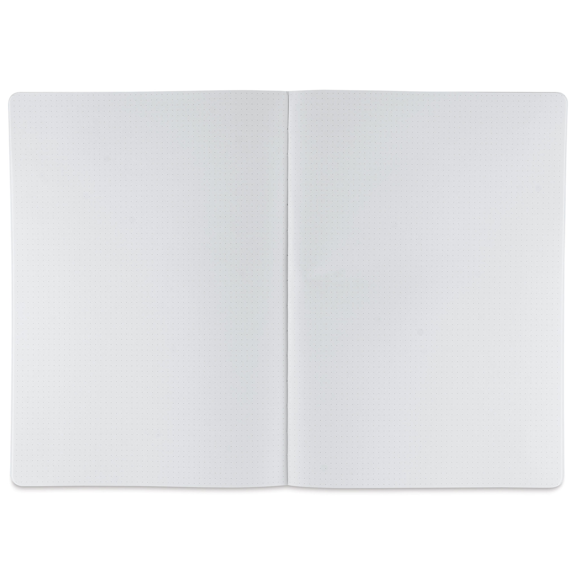 Fabriano Ecoqua Plus Fabric-Bound Notebook - Turquoise, 8-1/4" x 11-7/10", Dot Grid, open