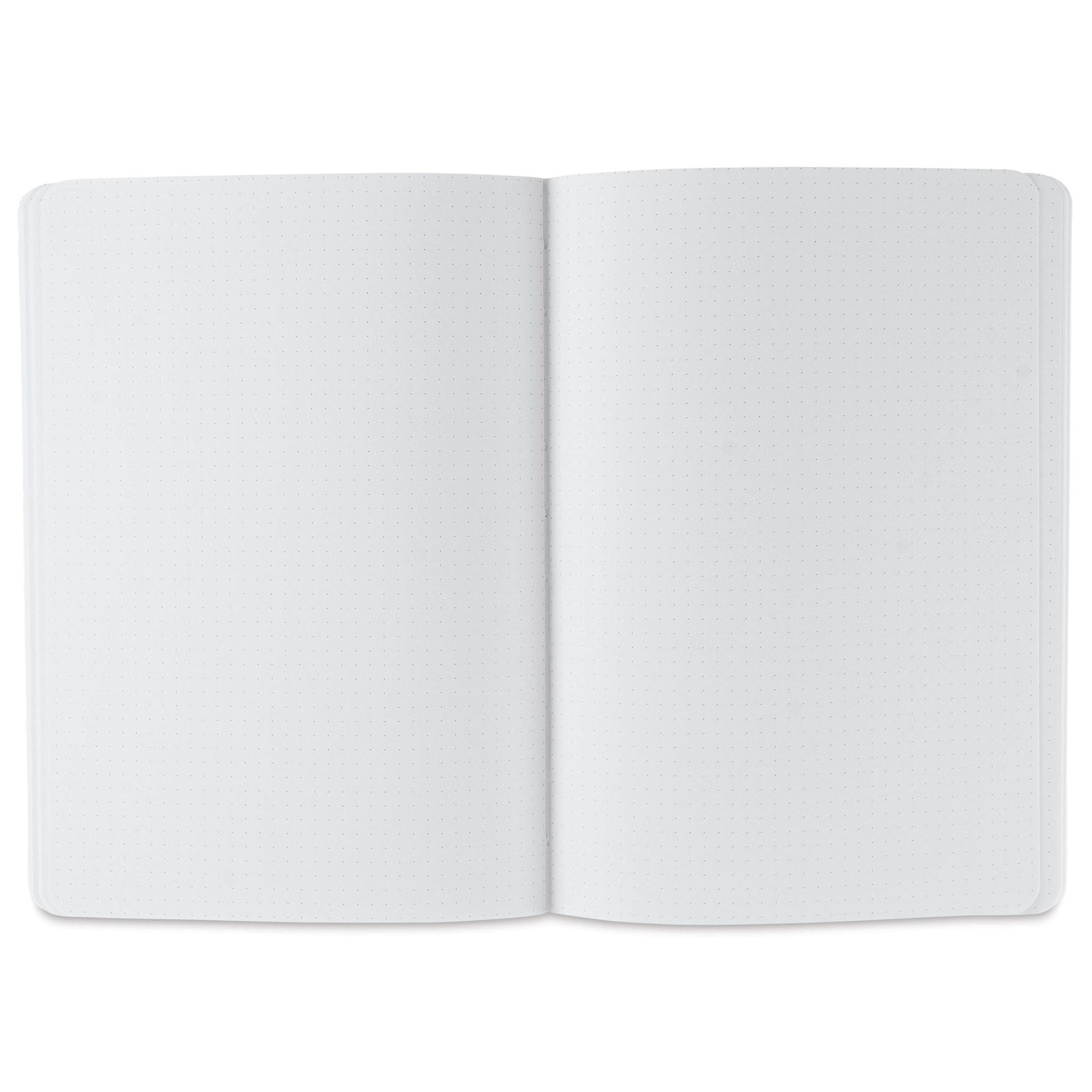 Fabriano Ecoqua Plus Fabric-Bound Notebook - Turquoise, 5-4/5" x 8-1/4", Dot Grid, open