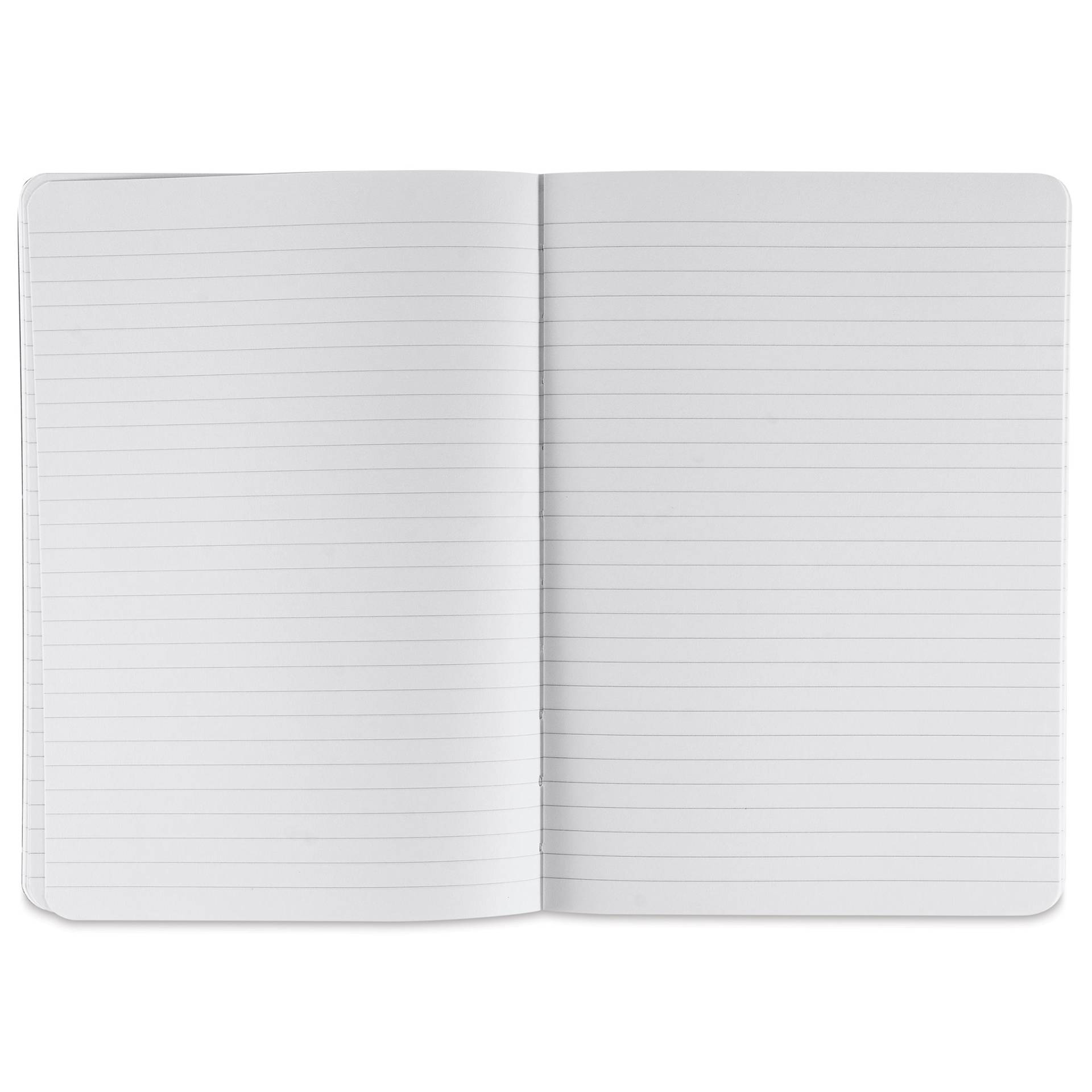 Fabriano Ecoqua Plus Fabric-Bound Notebook - Turquoise, 5-4/5" x 8-1/4", Lined, open