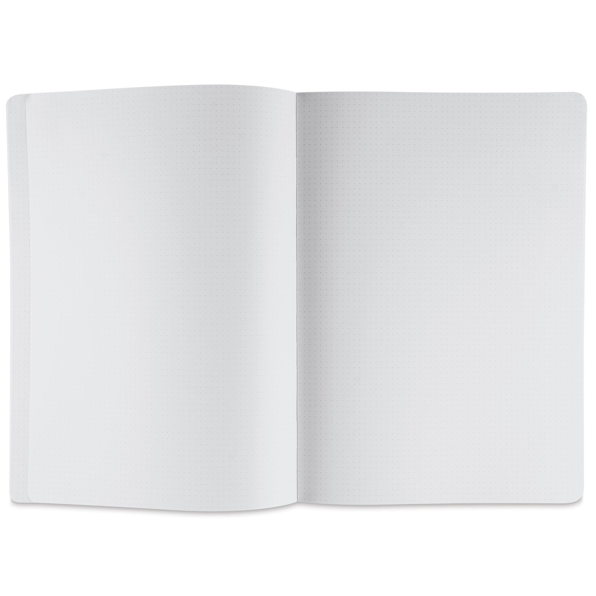 Fabriano Ecoqua Plus Fabric-Bound Notebook - Lime, 8-1/4" x 11-7/10", Dot Grid, open
