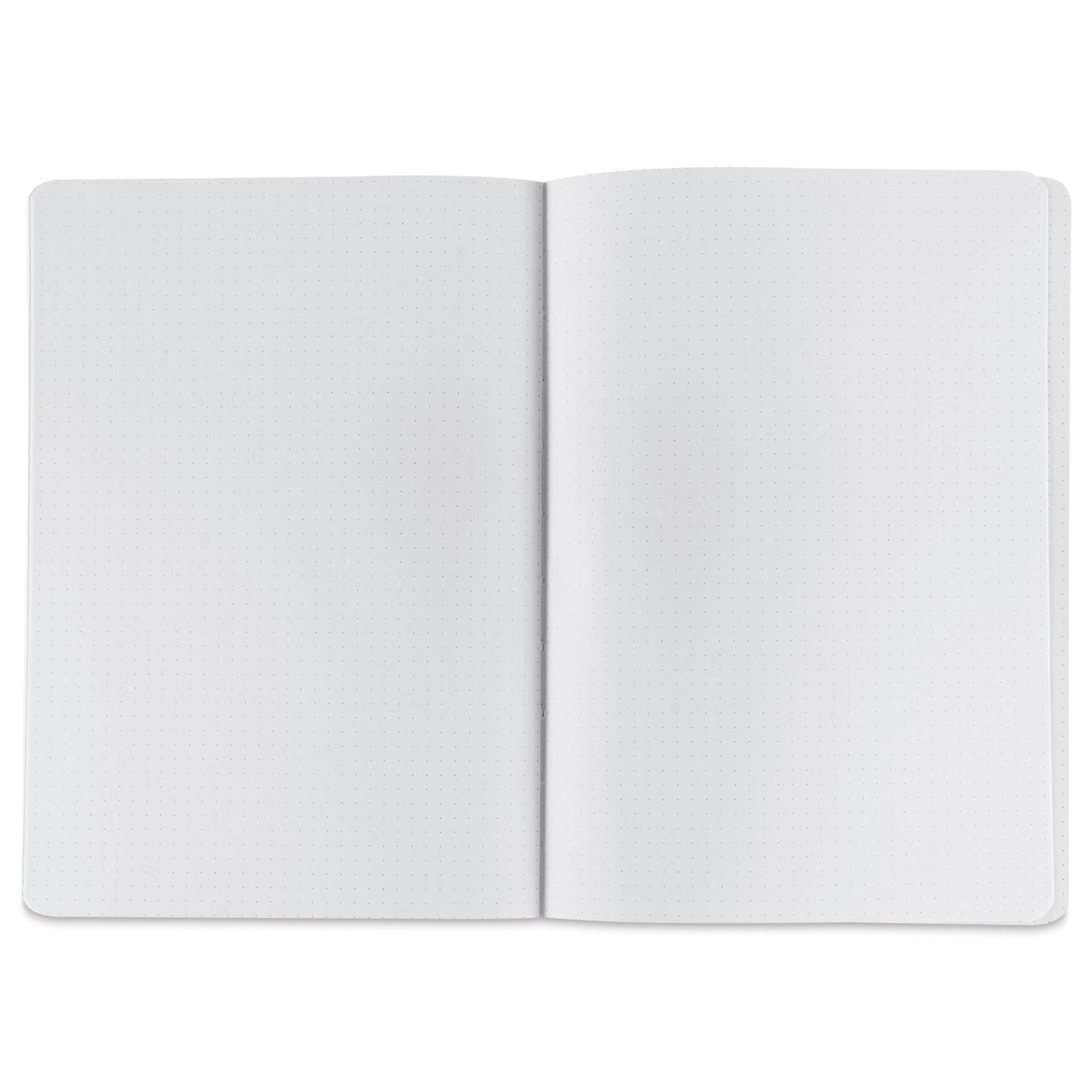 Fabriano Ecoqua Plus Fabric-Bound Notebook - Lime, 5-4/5" x 8-1/4", Dot Grid, open