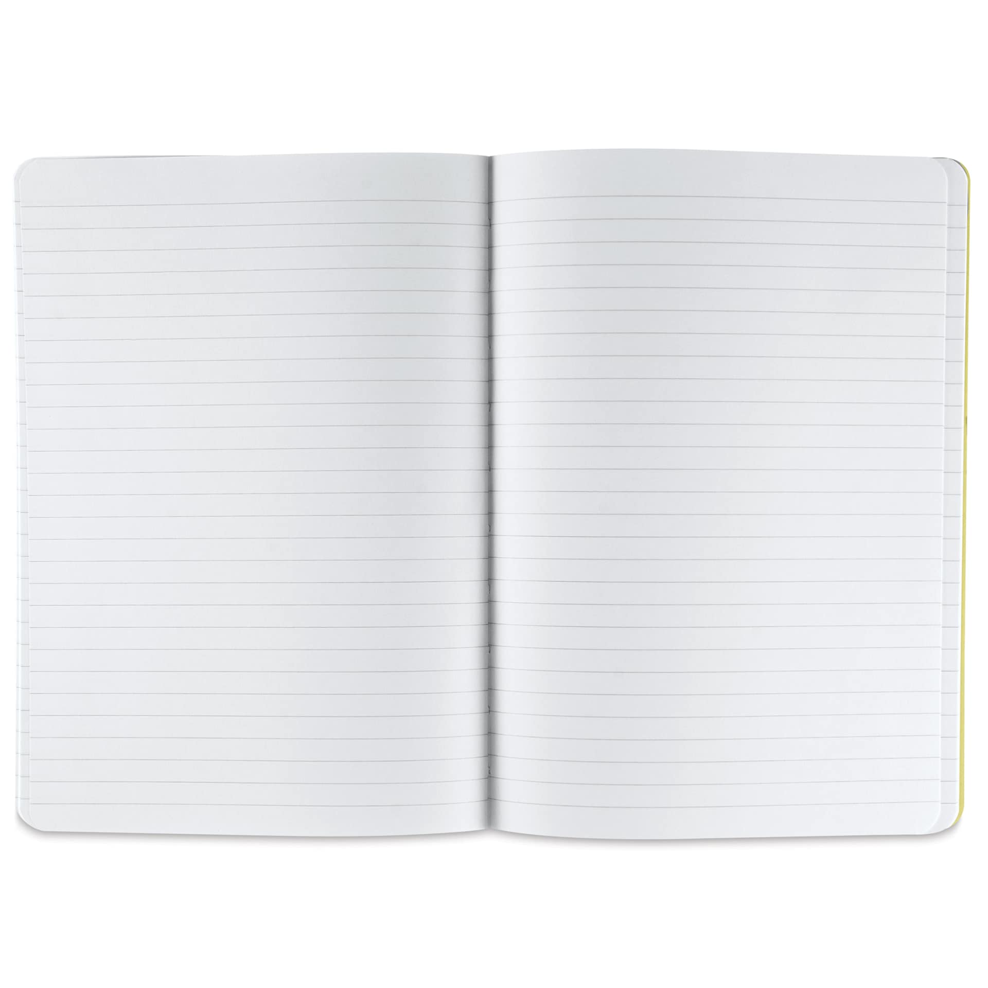 Fabriano Ecoqua Plus Fabric-Bound Notebook - Lime, 5-4/5" x 8-1/4", Lined, open
