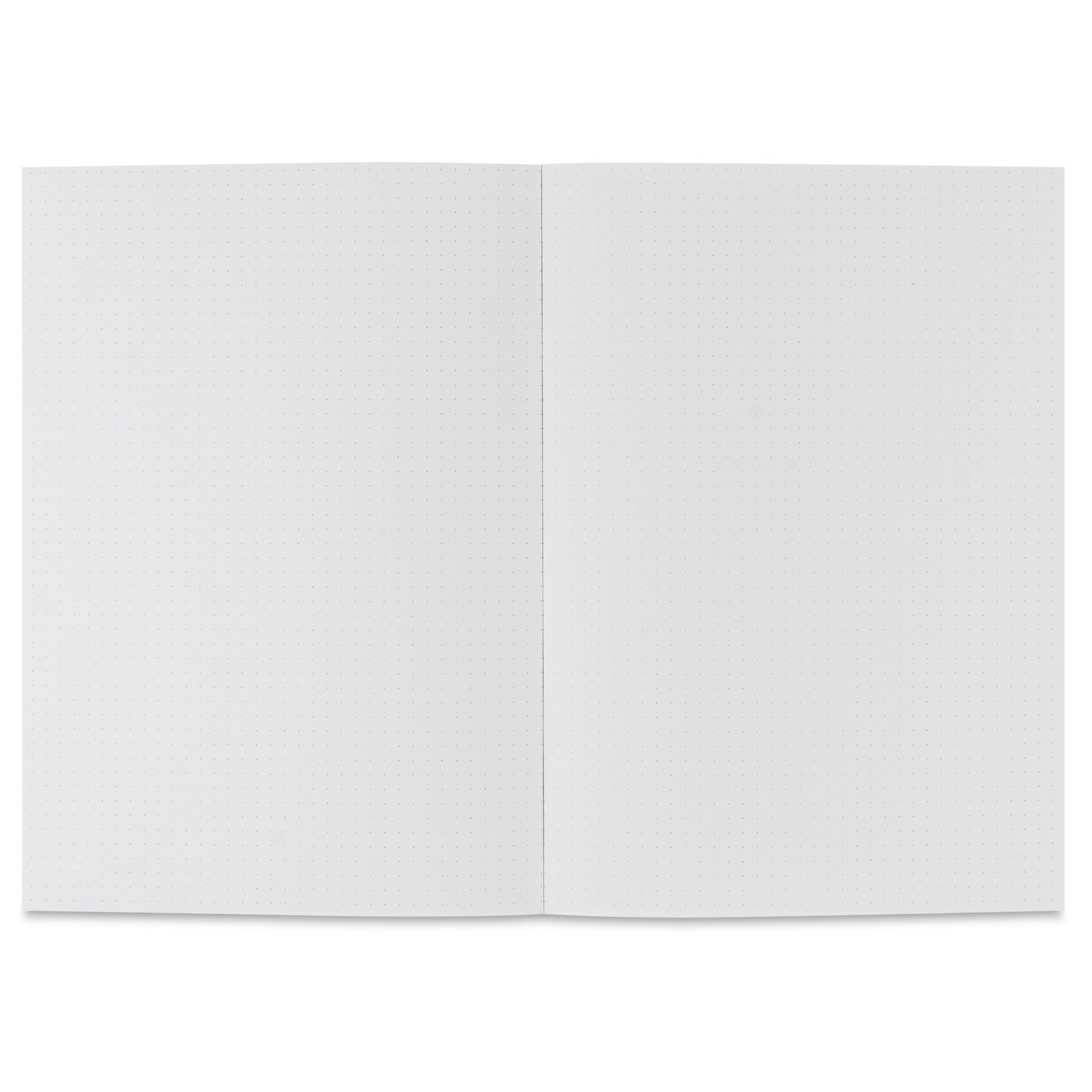 Fabriano Ecoqua Plus Glue-Bound Notebook - Grey, 5-4/5" x 8-1/4", Dot Grid, open