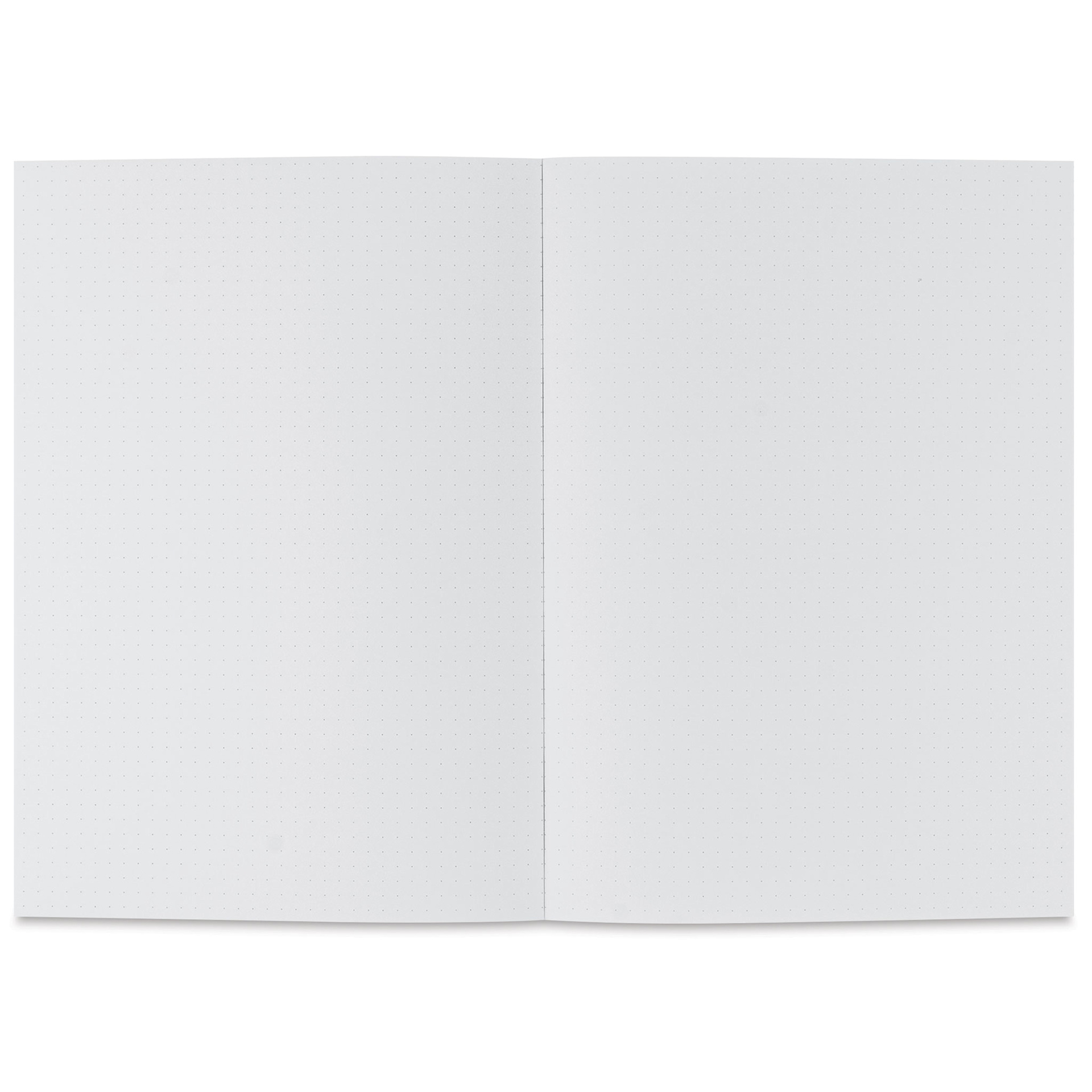 Fabriano Ecoqua Plus Glue-Bound Notebook - Yellow, 5-4/5" x 8-1/4", Dot Grid, open