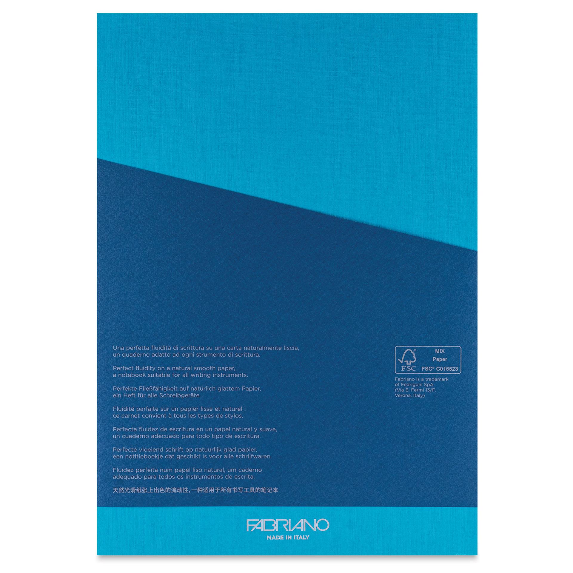 Fabriano Ecoqua Plus Glue-Bound Notebook - Turquoise, 8-1/4" x 11-7/10", Dot Grid, back cover