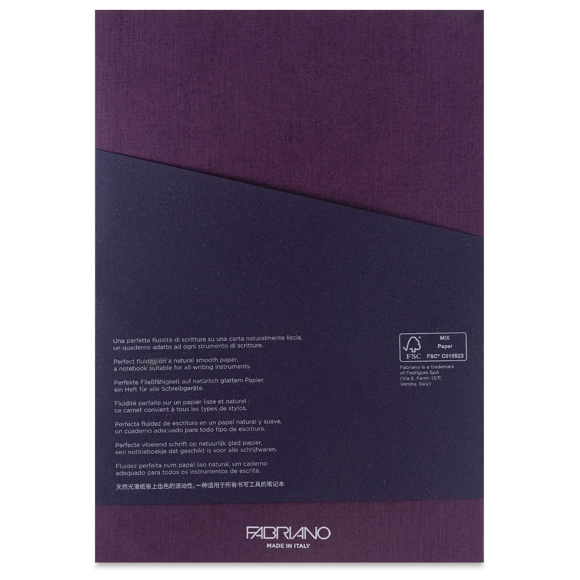 Fabriano Ecoqua Plus Glue-Bound Notebook - Wine, 8-1/4" x 11-7/10", Dot Grid, back cover