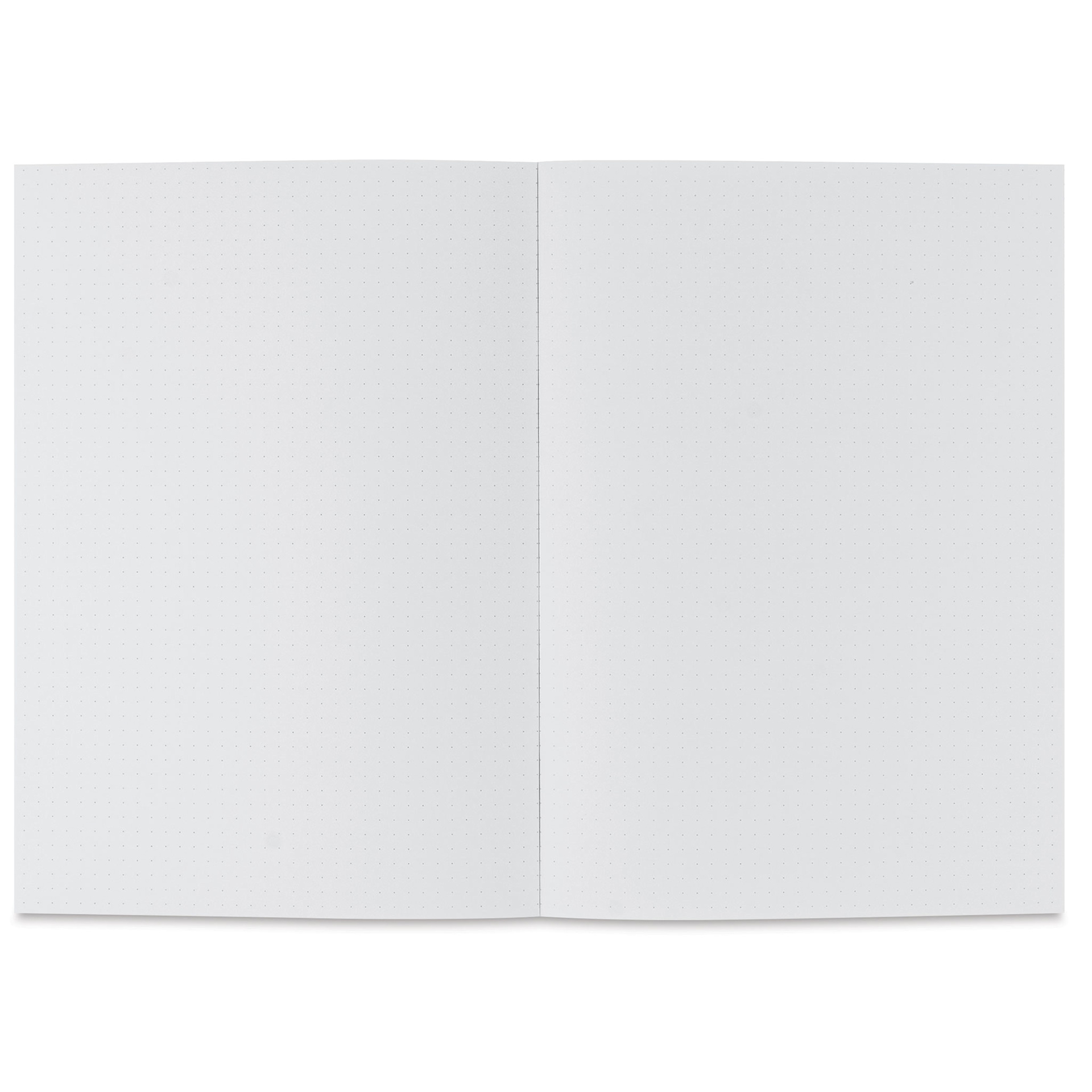 Fabriano Ecoqua Plus Glue-Bound Notebook - Wine, 5-4/5" x 8-1/4", Dot Grid, open
