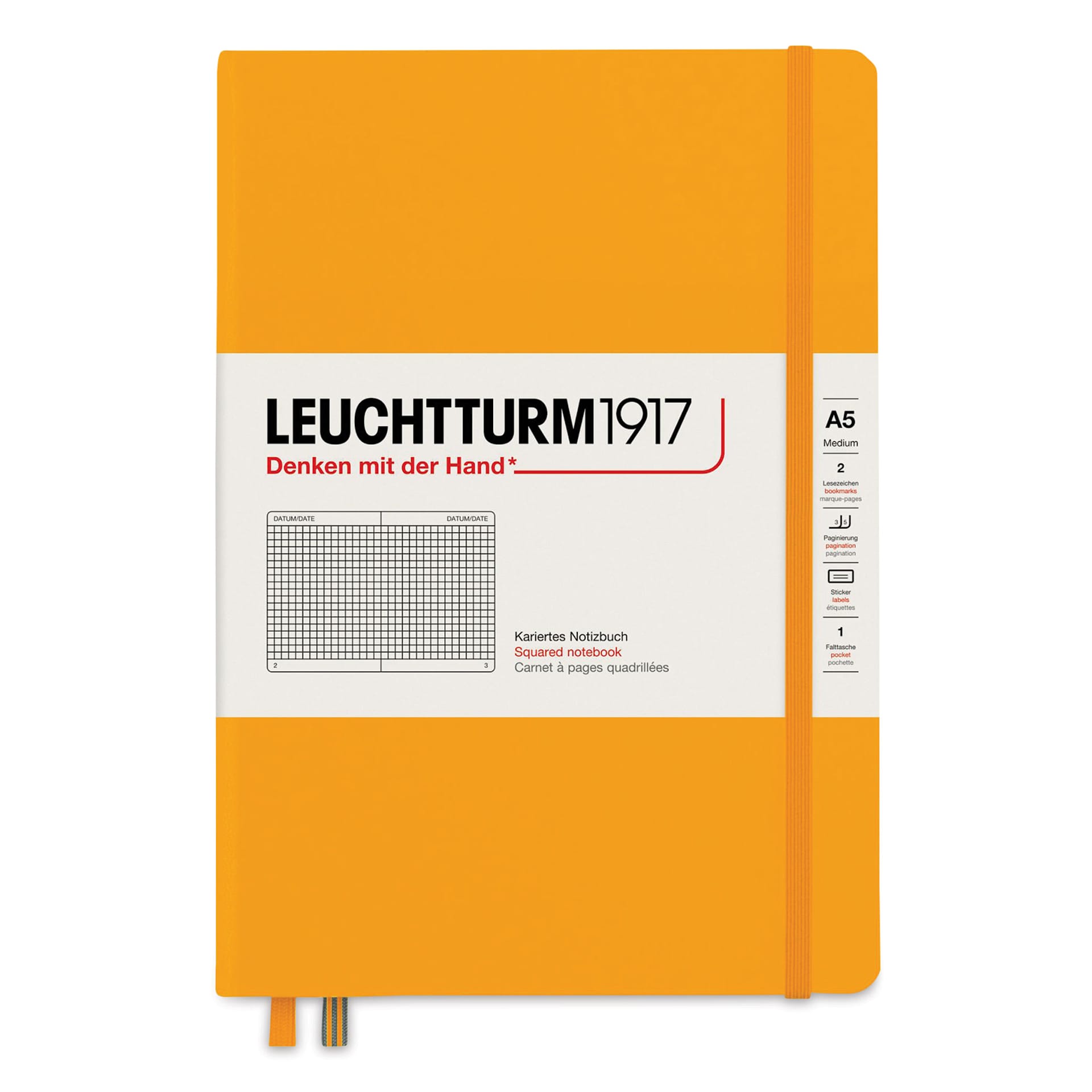 Leuchtturm1917 Squared Hardbound Notebook - Rising Sun, 5-3/4" x 8-1/4" 