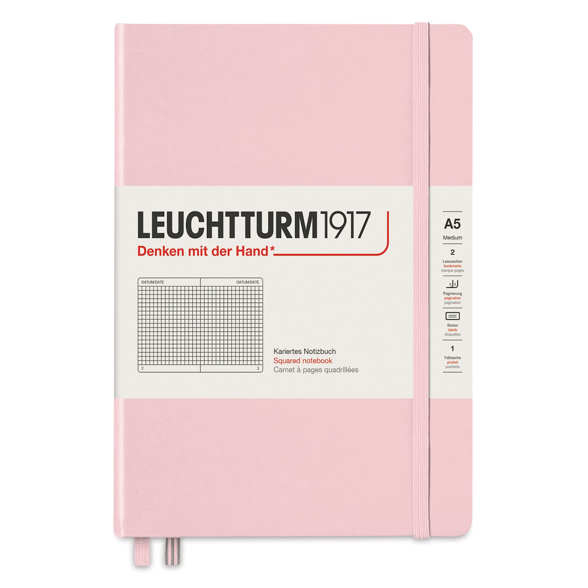 Leuchtturm1917 Squared Hardbound Notebook - Powder, 5-3/4" x 8-1/4"