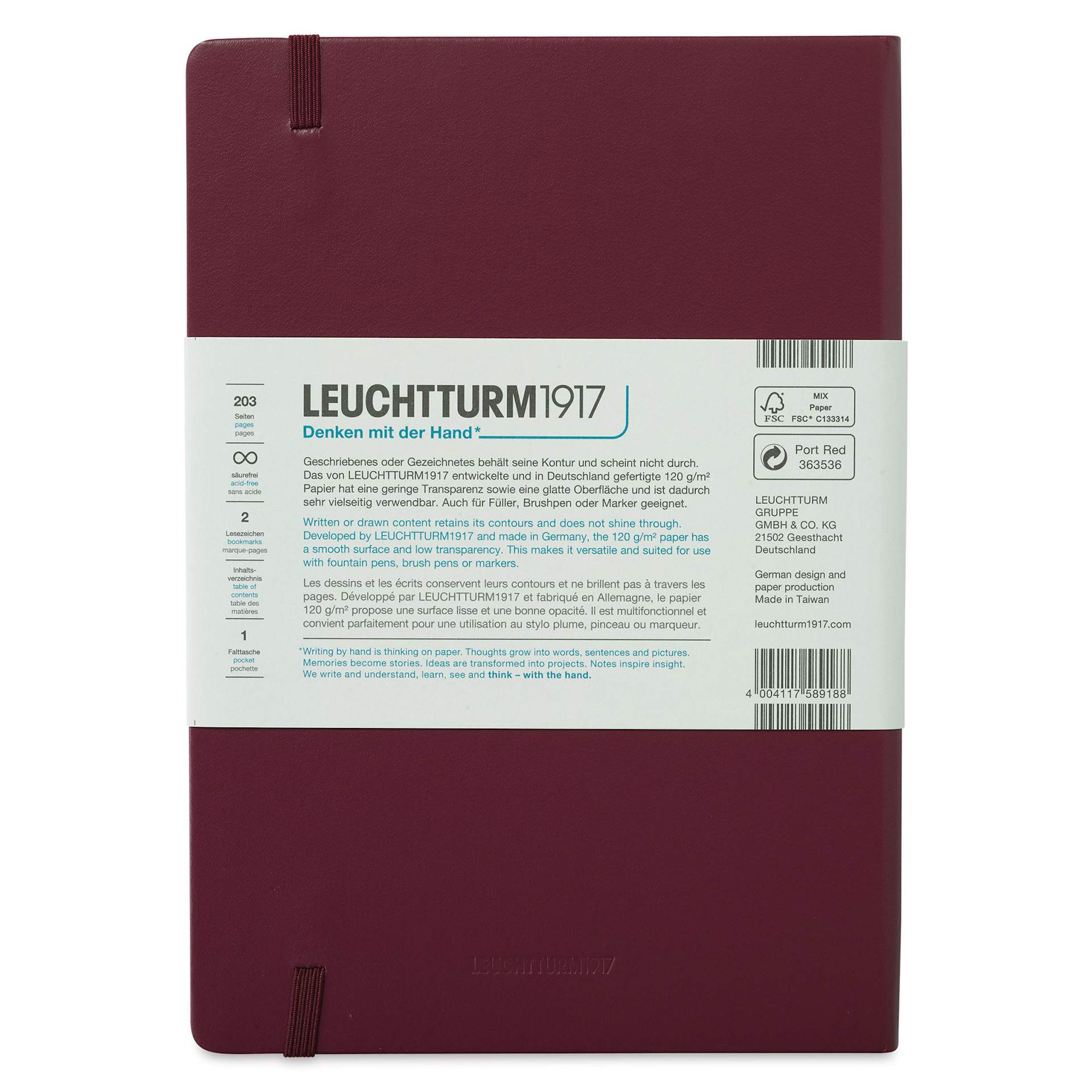 Leuchtturm1917 Edition 120G Notebook - Port Red, 5-3/4" x 8-1/4", Ruled (back)