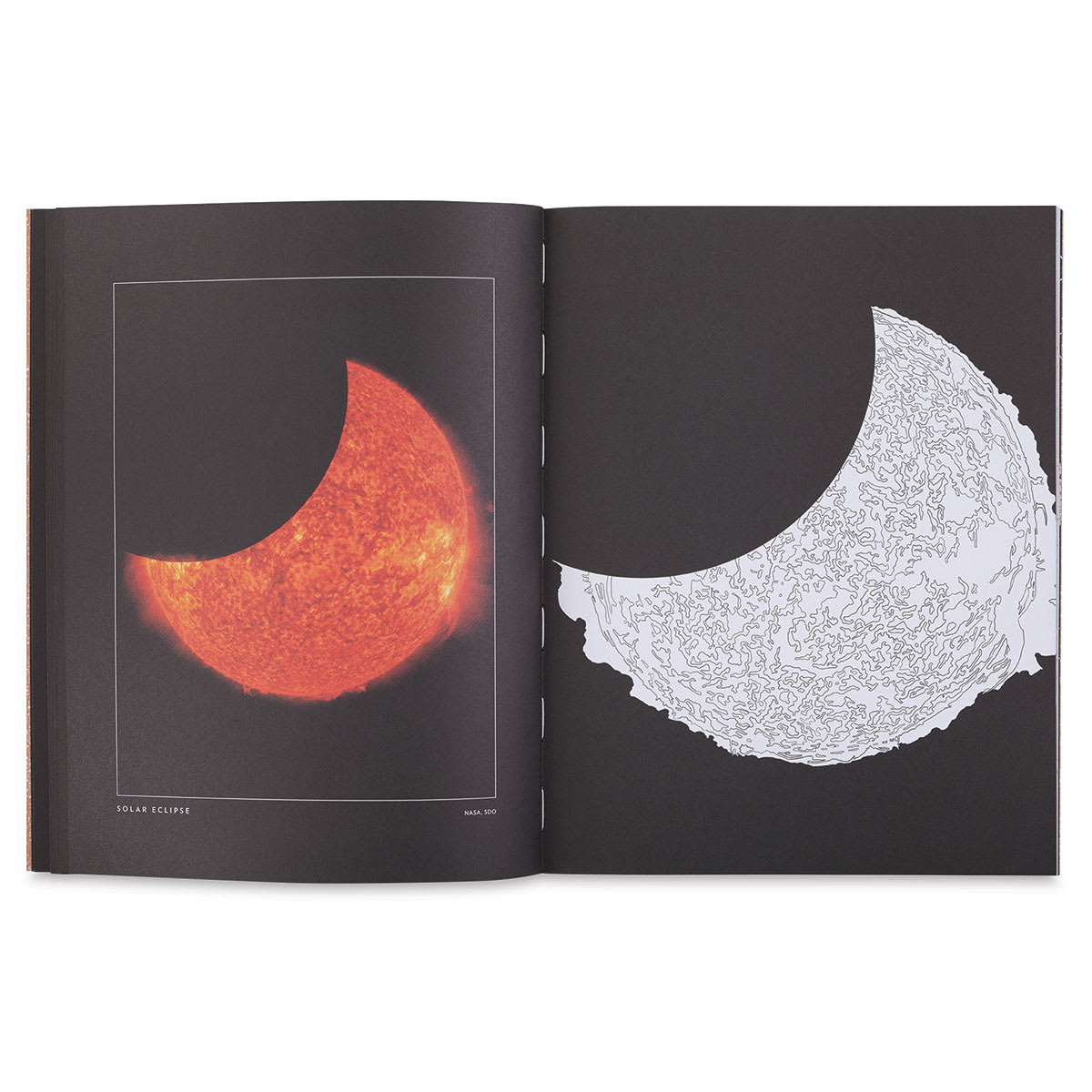 Earth and Space Coloring Book - Inside spread of Sun in Eclipse