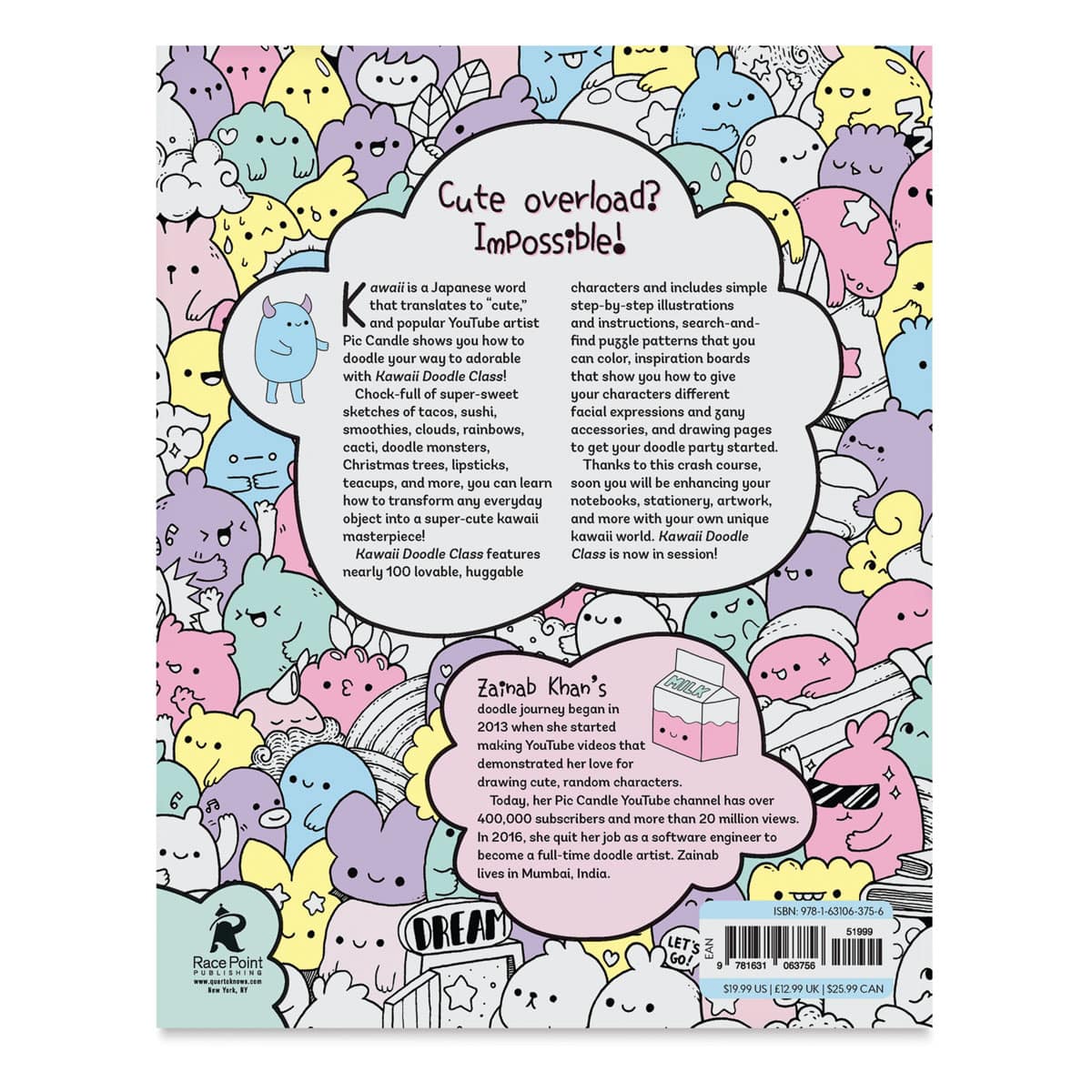 Kawaii Doodle Class - Back cover of book