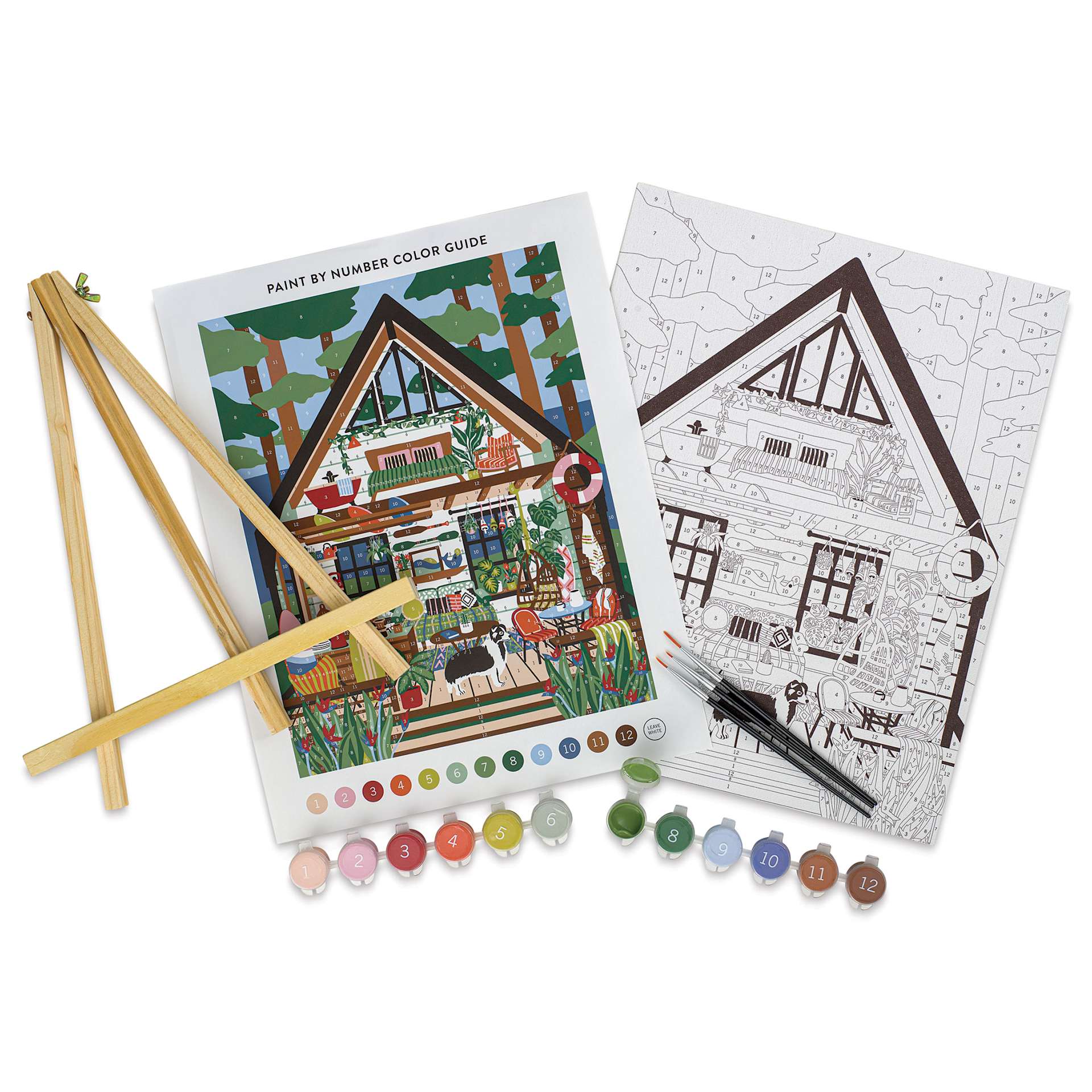 Surf Shack Hideaway Paint by Number Kit, kit contents