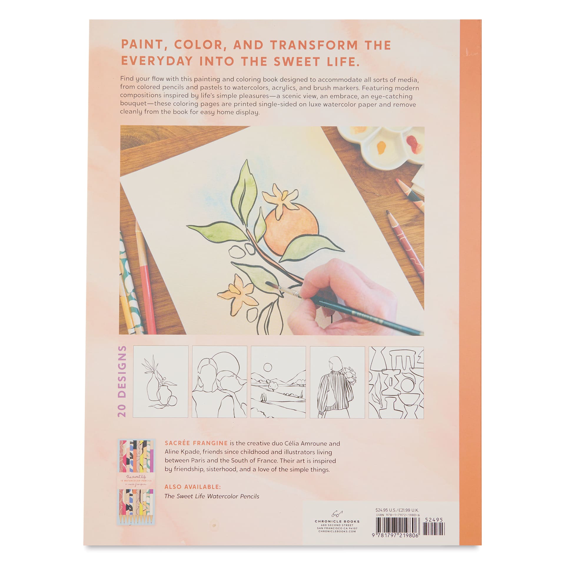 The Sweet Life Painting & Coloring Book, back cover