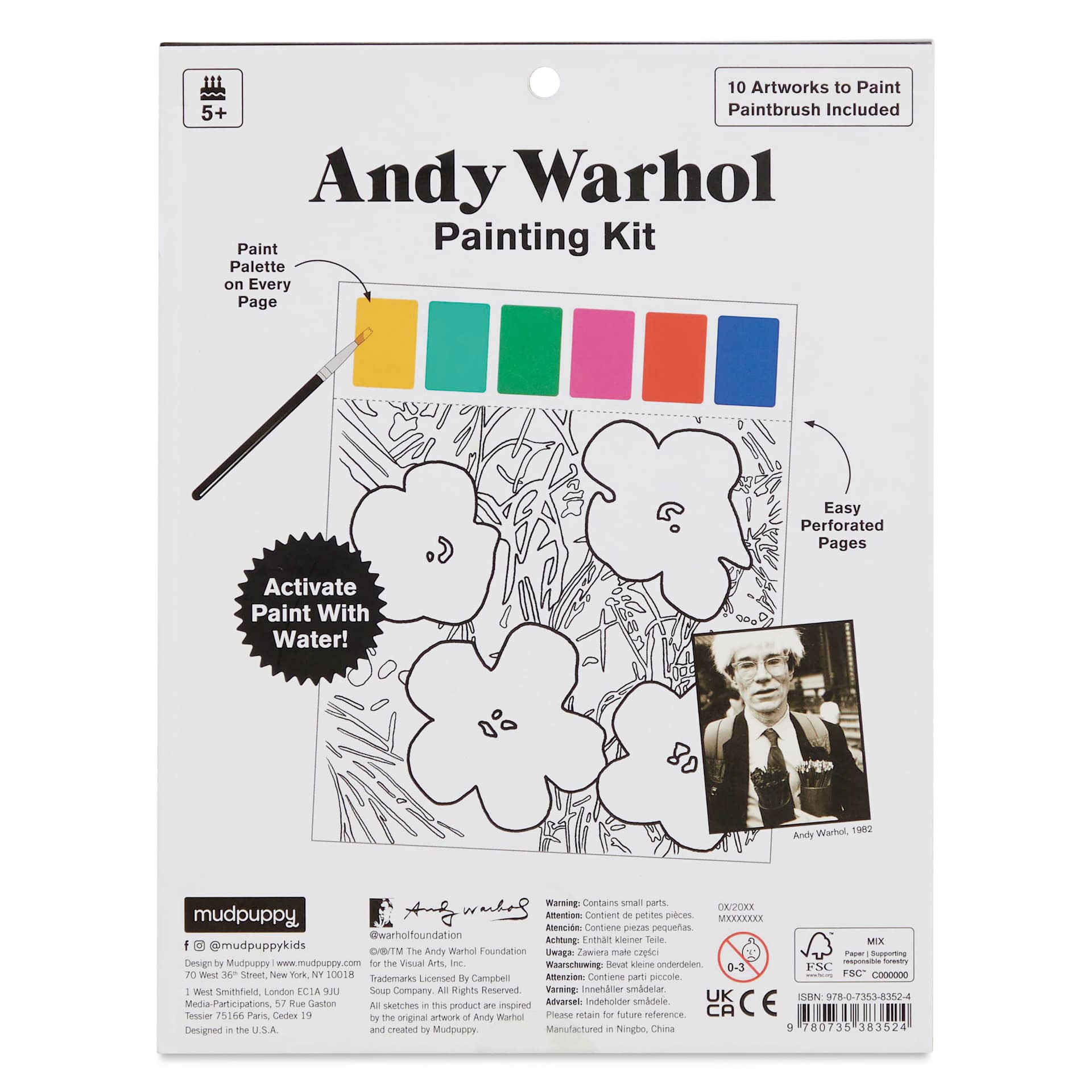 Mudpuppy Watercolor Paint-In Kit - Andy Warhol