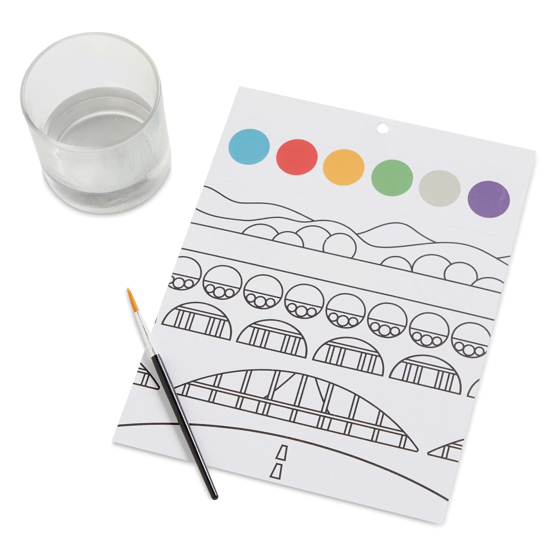 Mudpuppy Watercolor Paint-In Kit - Frank Lloyd Wright, open kit