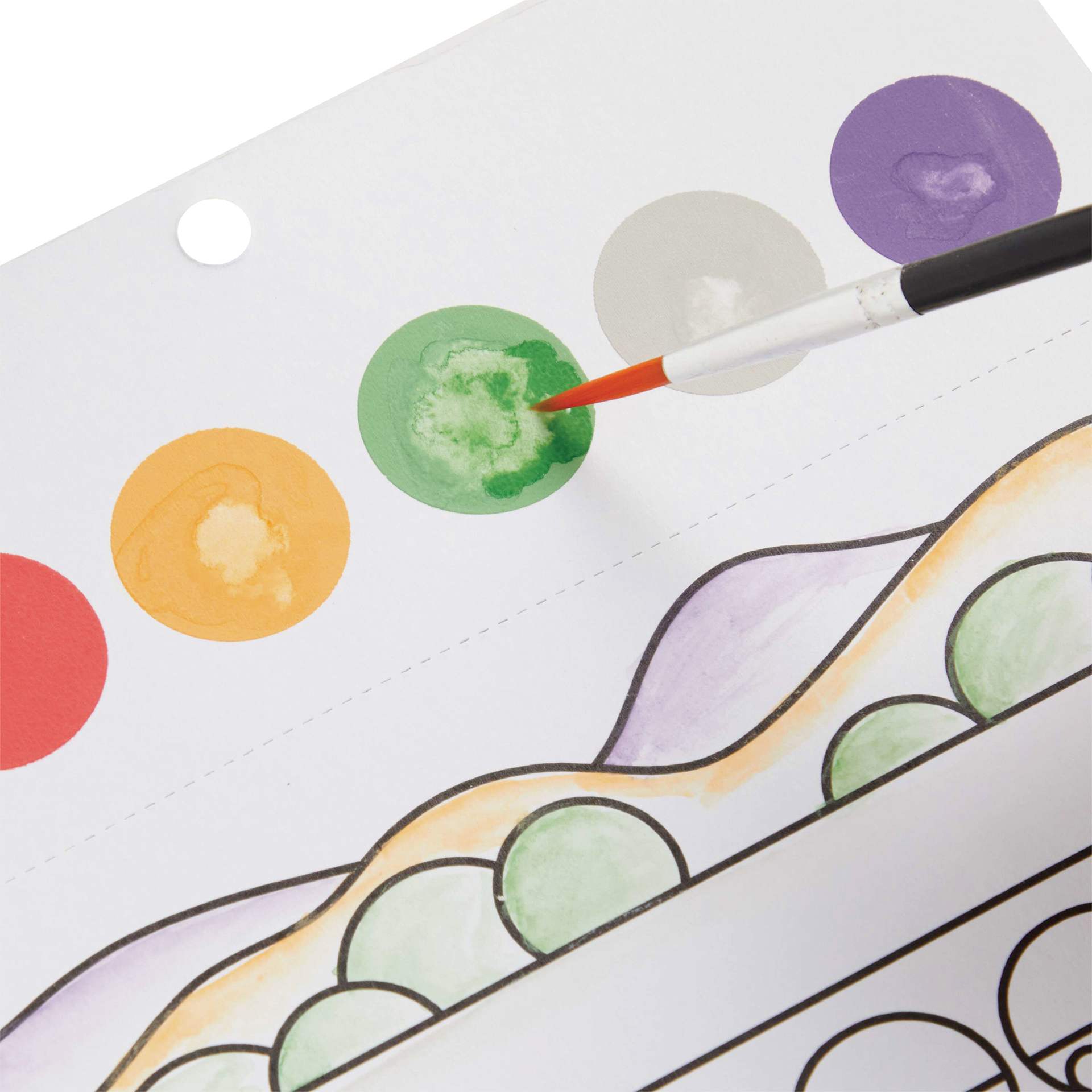 Mudpuppy Watercolor Paint-In Kit - Frank Lloyd Wright, close-up of palette