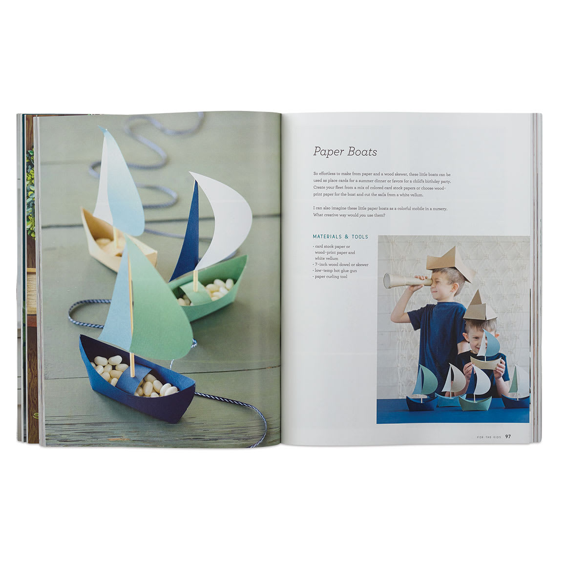 The Craft of the Cut - Spread starting project of Paper Boats