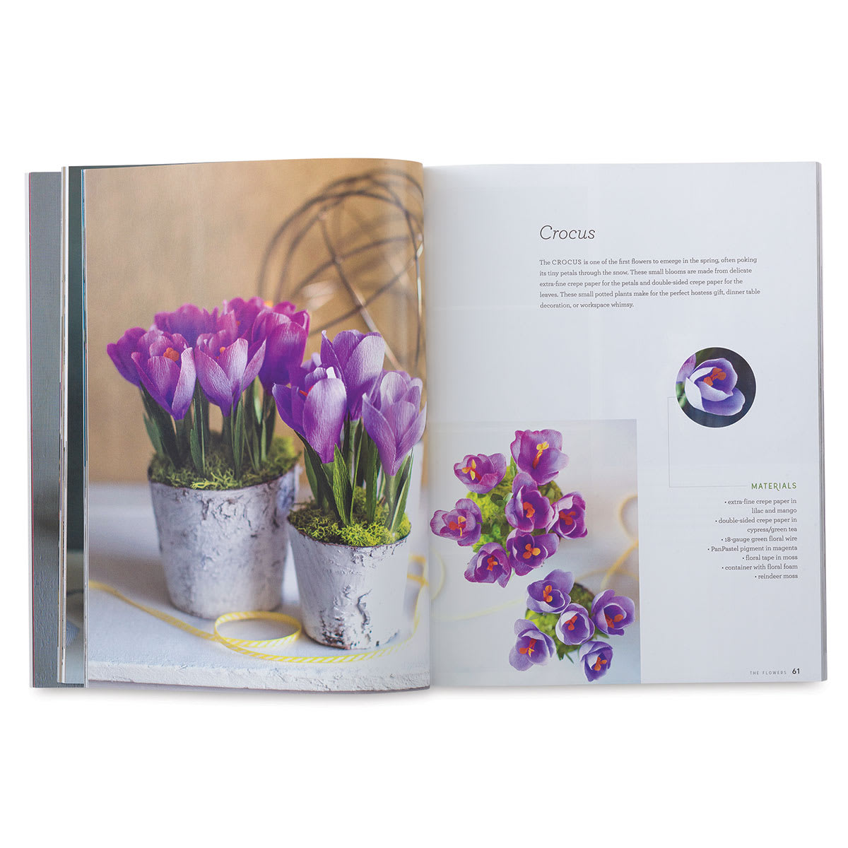 Crepe Paper Flowers - Inside spread on crafting a crepe paper Crocus