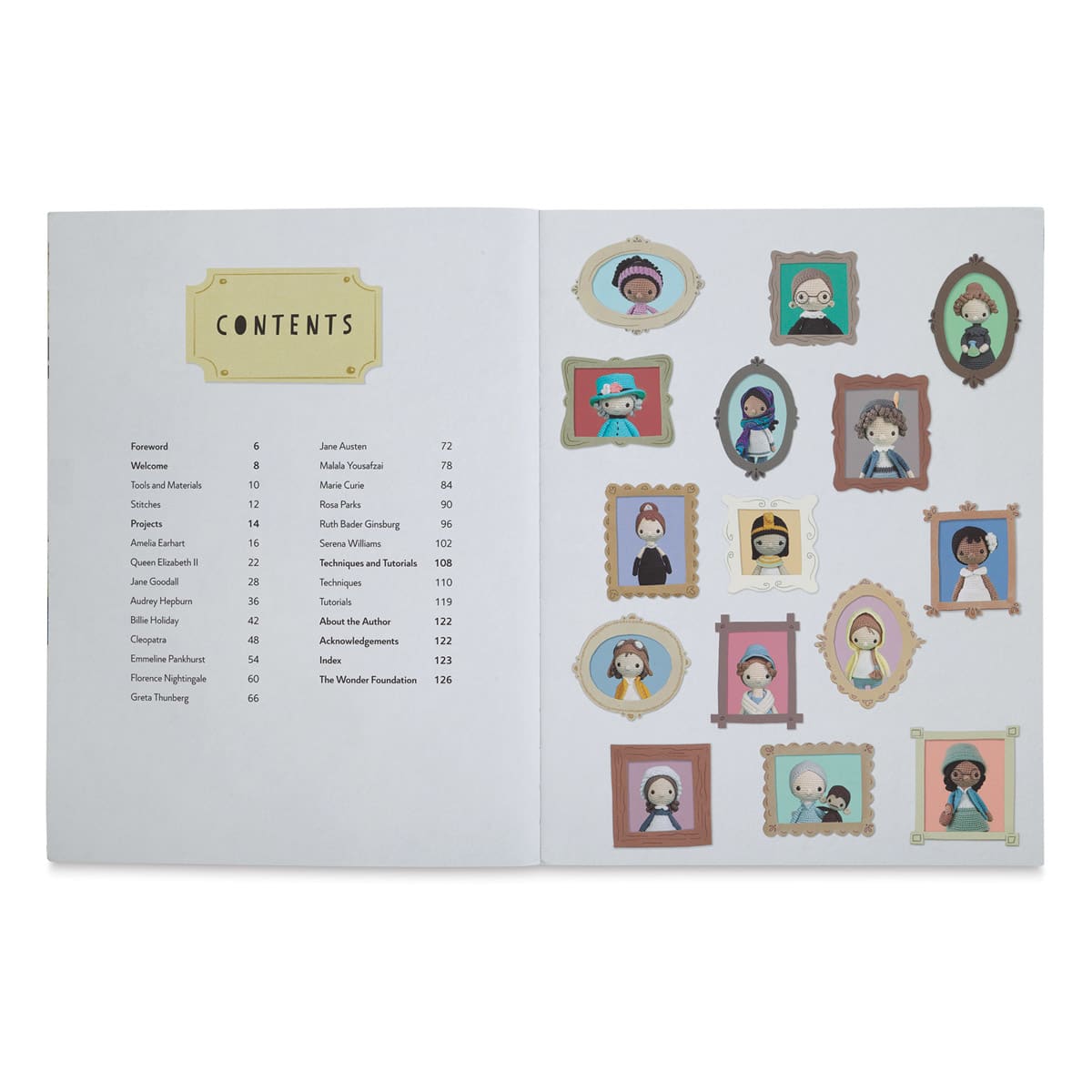 Crochet Iconic Women book contents
