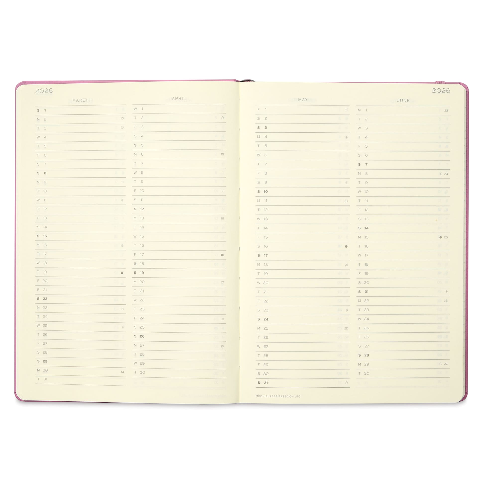 Leuchtturm1917 2026 18-Month Weekly Planner & Notebook - Dusty Rose, A5, March, April, May, and June short note page