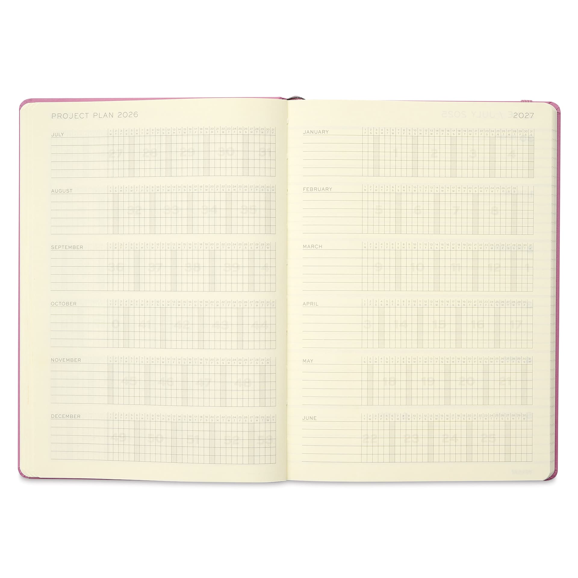 Leuchtturm1917 2026 18-Month Weekly Planner & Notebook - Dusty Rose, A5, project plan pages
