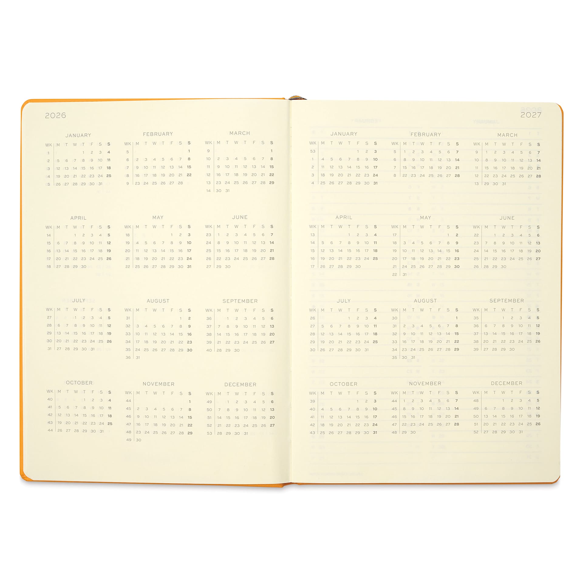 Leuchtturm1917 2026 12-Month Weekly Planner & Notebook - Rising Sun, 2026 & 2027 small calendars