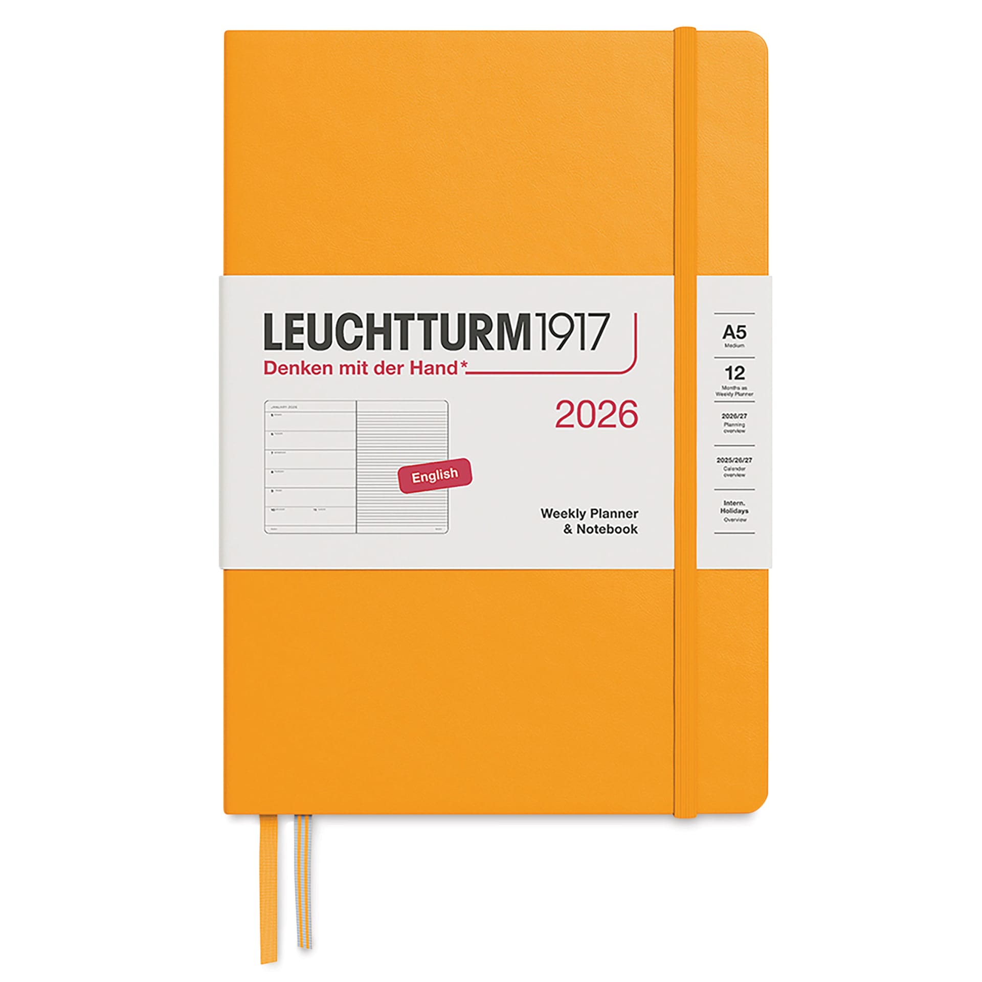 Leuchtturm1917 2026 12-Month Weekly Planner & Notebook - Rising Sun, front cover