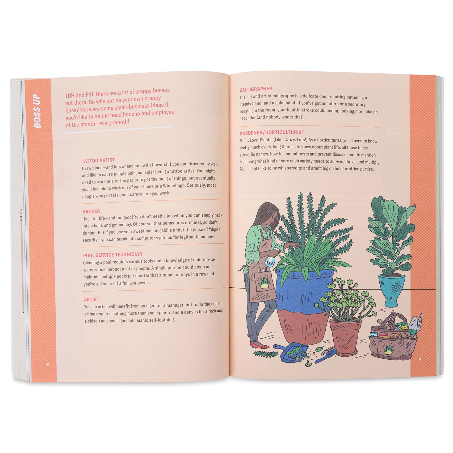 The Savvy Job-Hopper's Guide to Choosing a Career (page example, self-employment ideas)