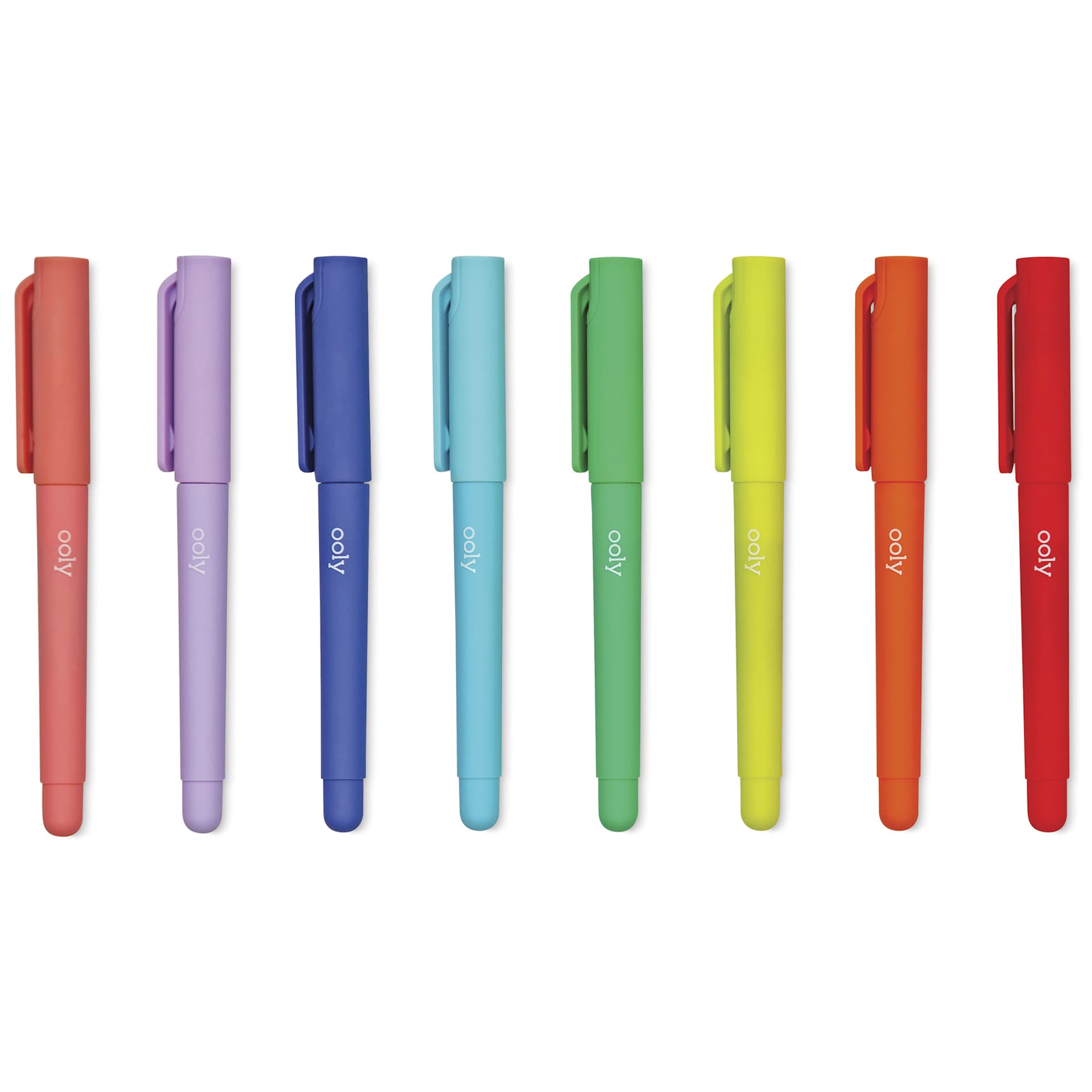 Ooly Color Write Fountain Pens, Set of 8, caps on