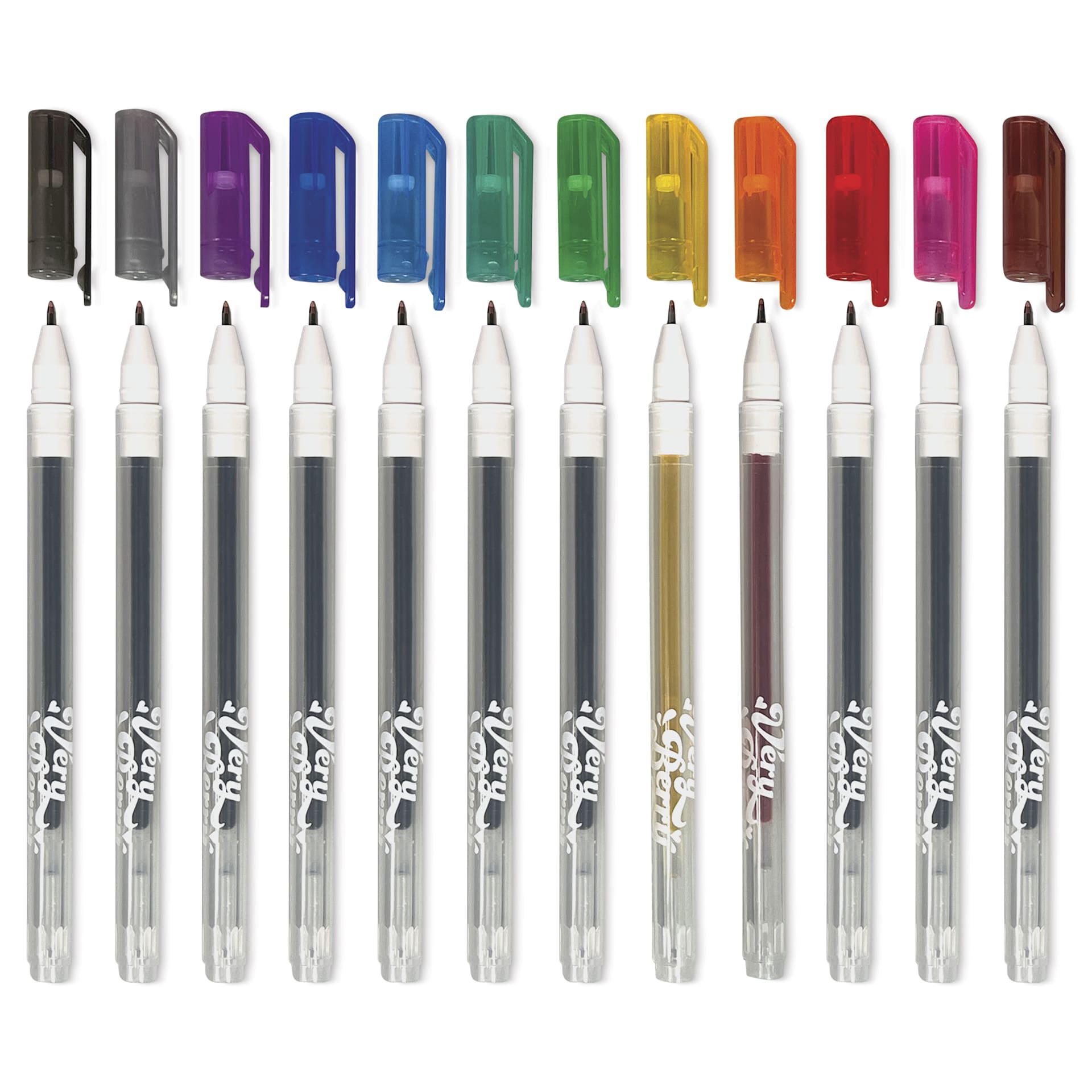Ooly Very Berry Strawberry Scented Gel Pens, caps off