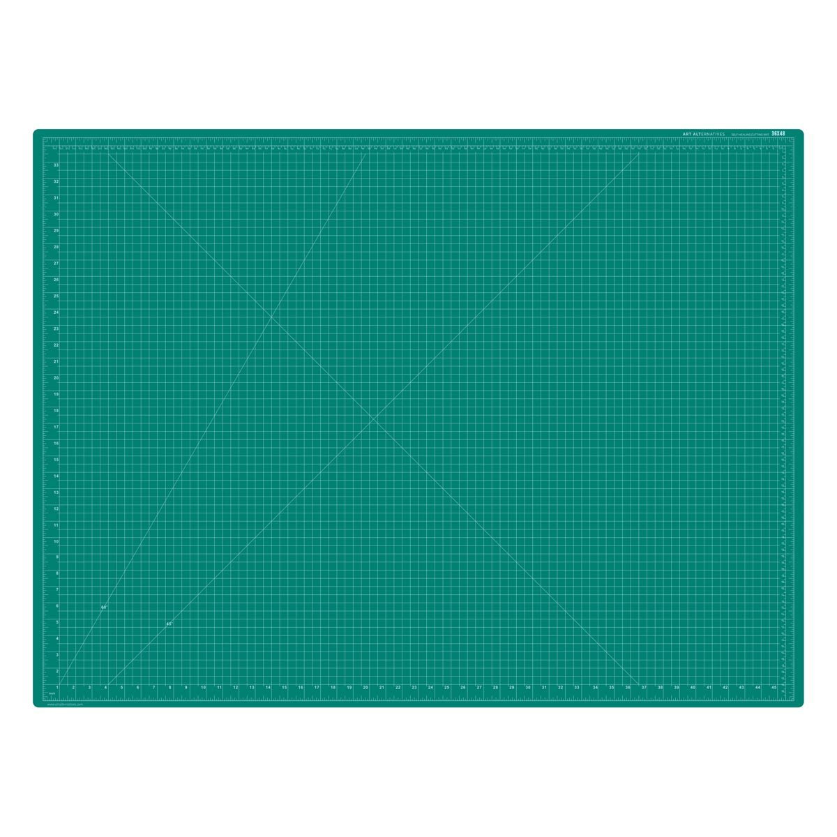 Art Alternatives Self-Healing Cutting Mat - Green and Black, 36" x 48" showing green side