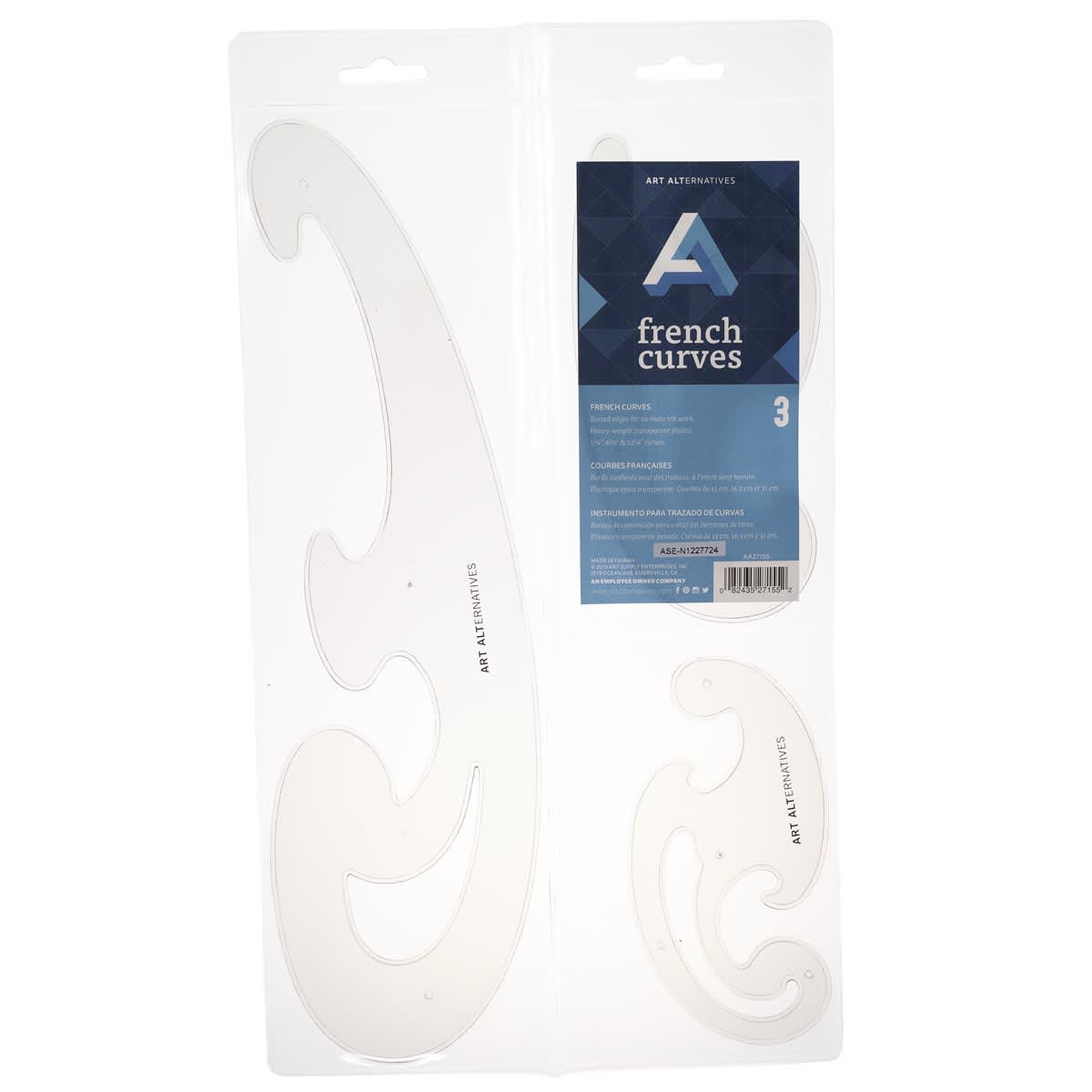 Art Alternatives French Curves - Set of 3, in packaging