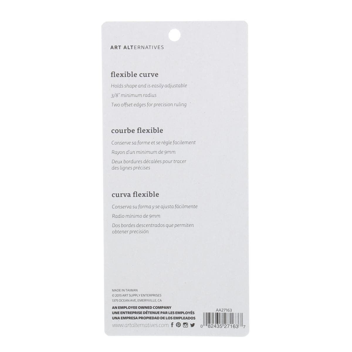 Art Alternatives Flexible Curve - 24" back of packaging