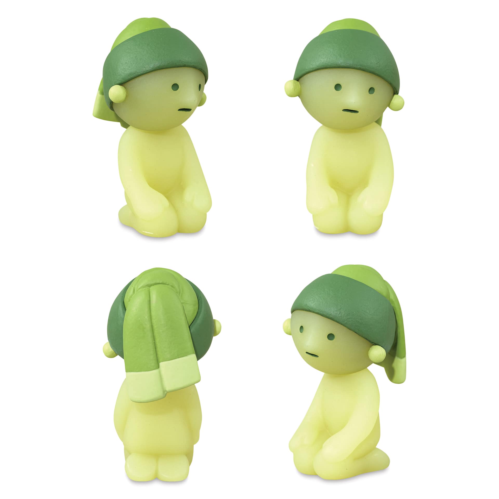 Smiski Museum Series Blind Box, front, side, and back of Seiza sitting figure