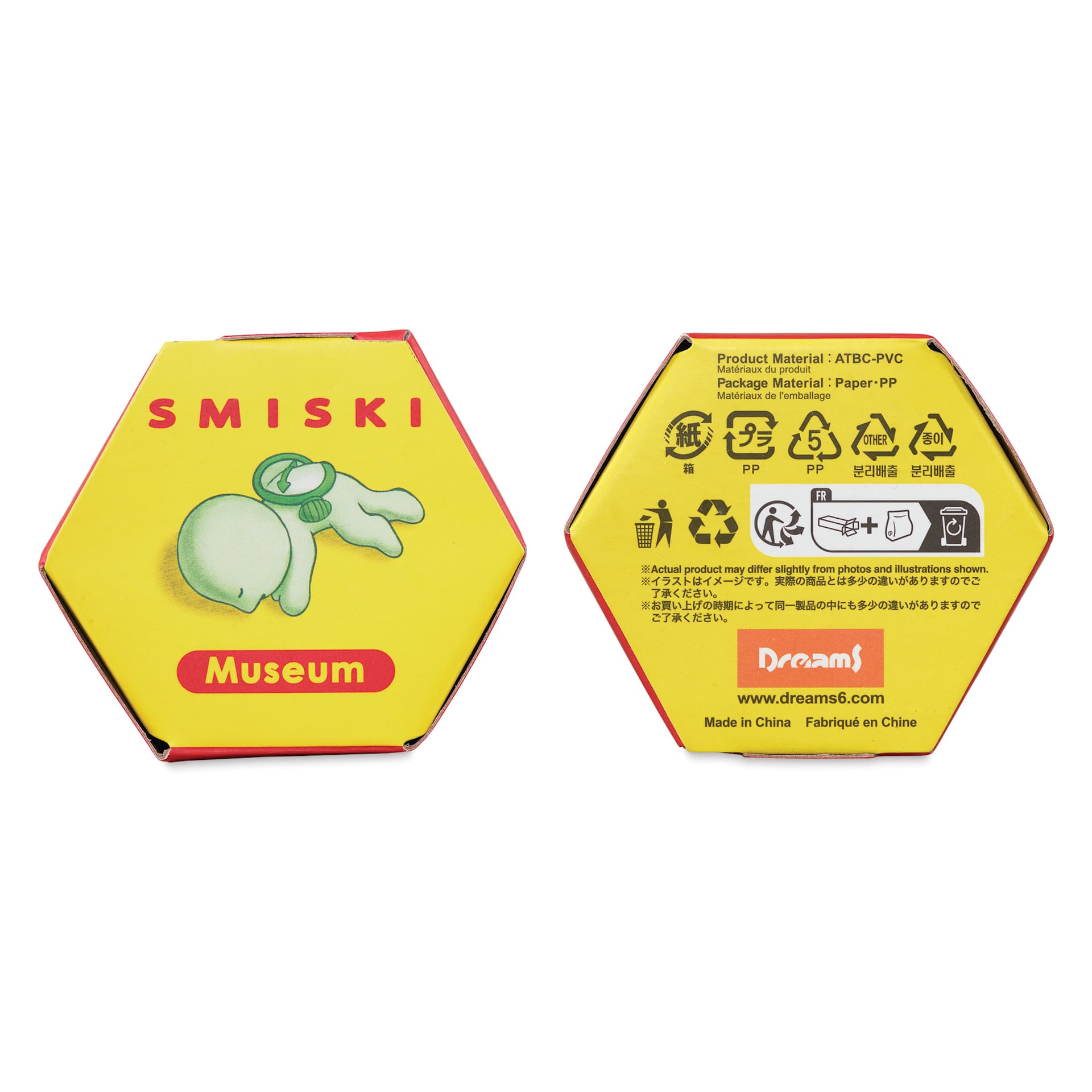 Smiski Museum Series Blind Box, top and bottom of packaging