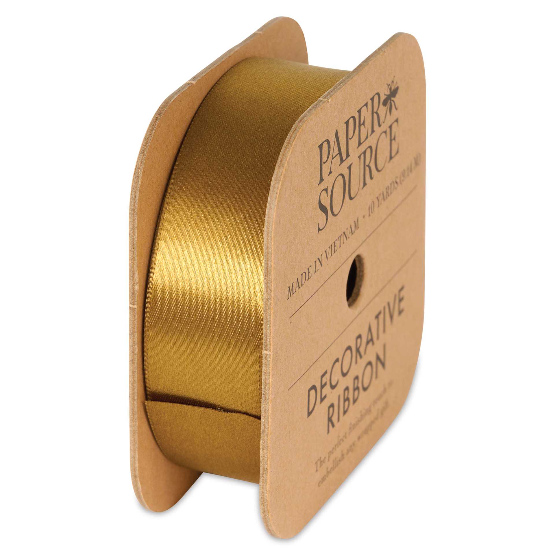 Paper Source Satin Ribbon - Antique Gold, 1" x 10 yds