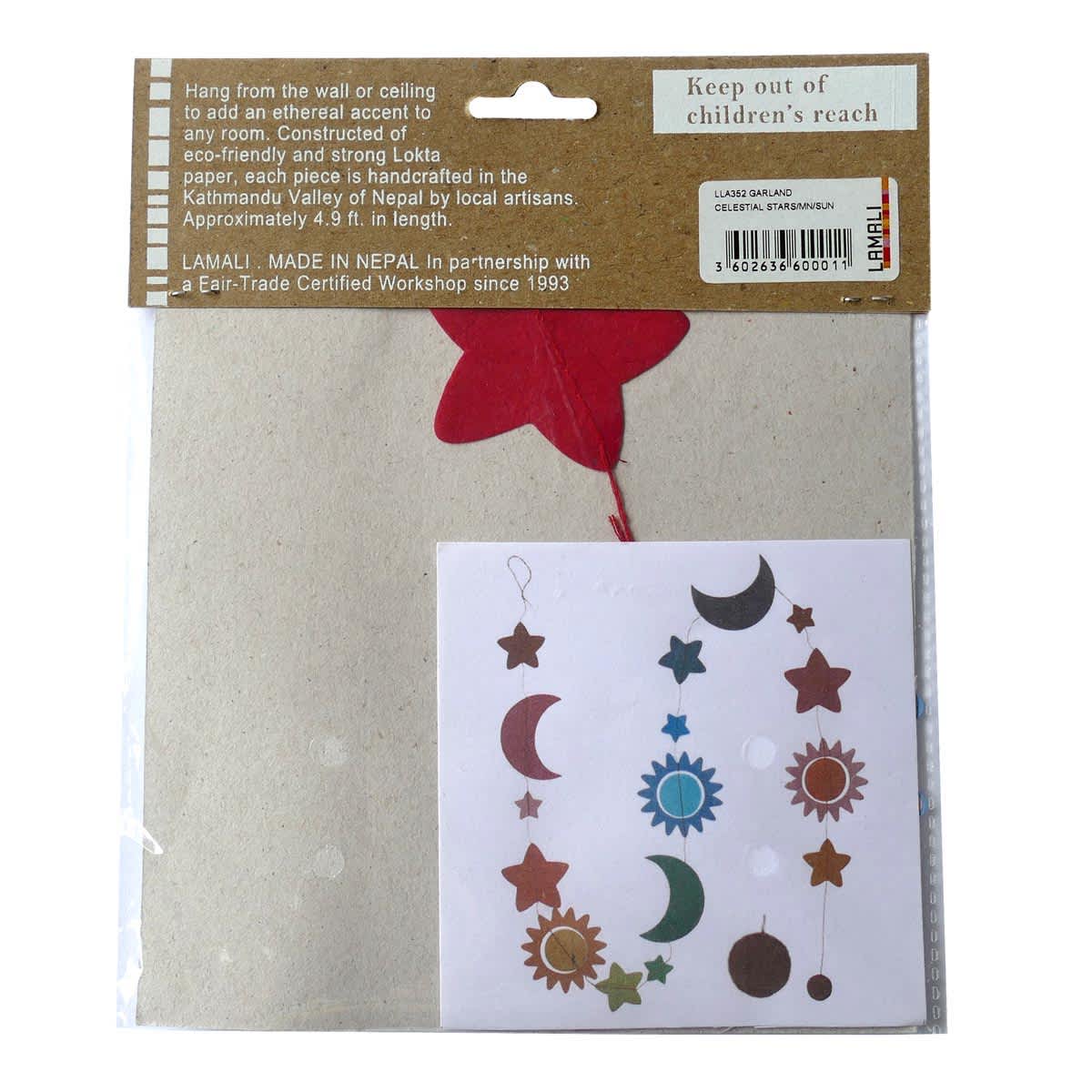 Handmade Garlands Celestial Stars/Moon/Sun - 4.9 ft.