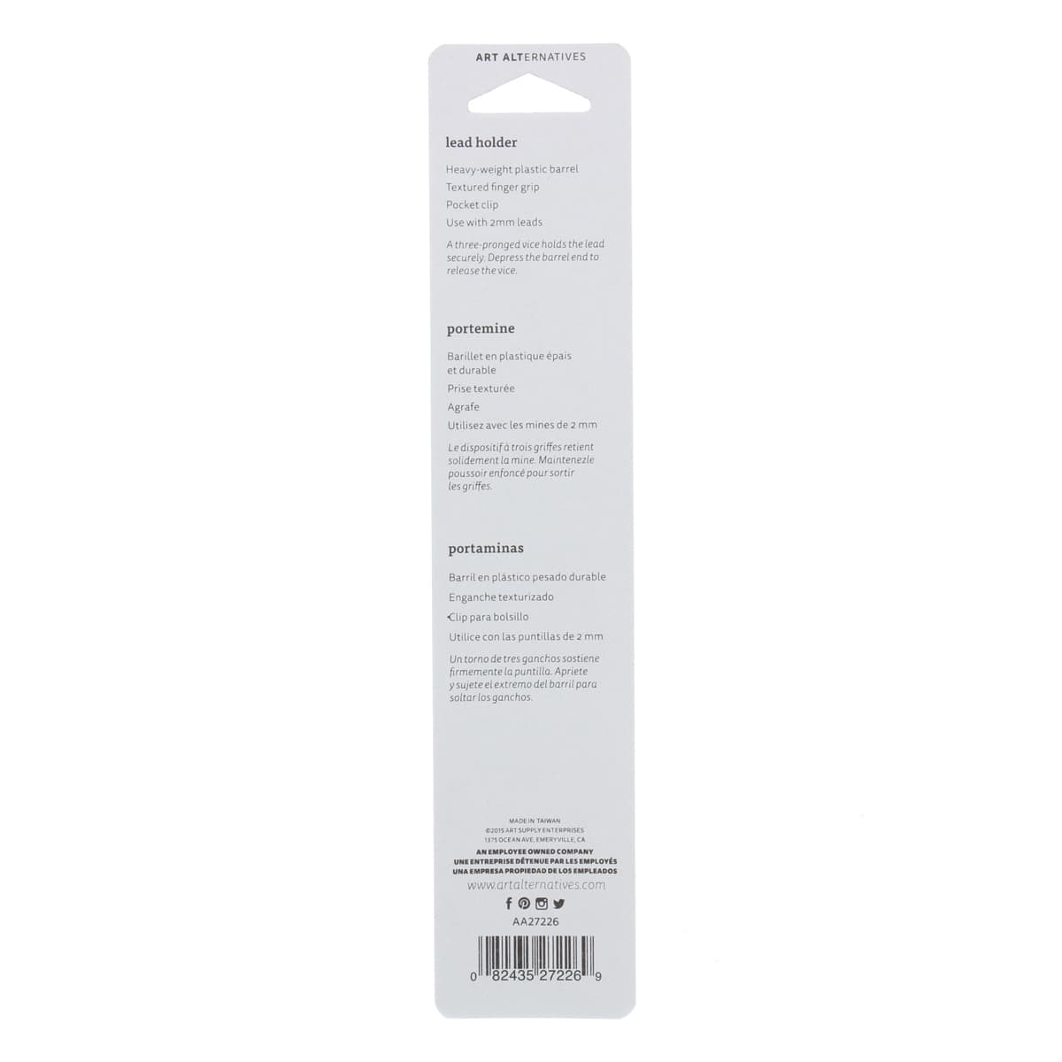 Art Alternatives Lead Holder - 2 mm, White