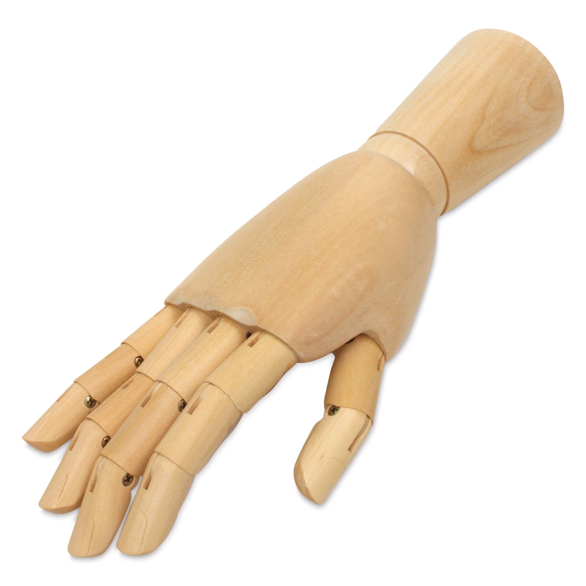 Art Alternatives Articulated Wooden Right Hand - 12", fingers straightened