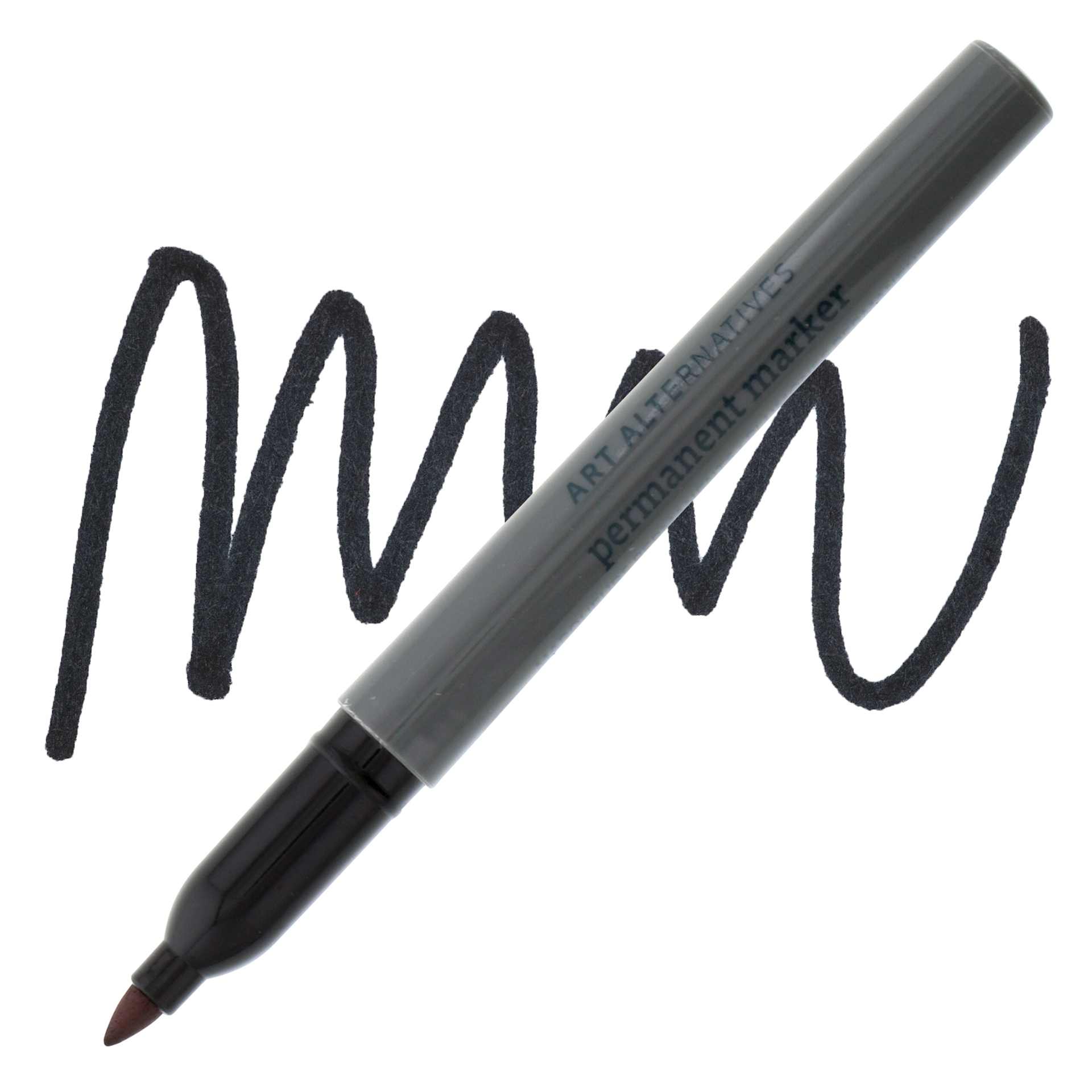 Art Alternatives Permanent Fine Marker - Black Marker and Swatch