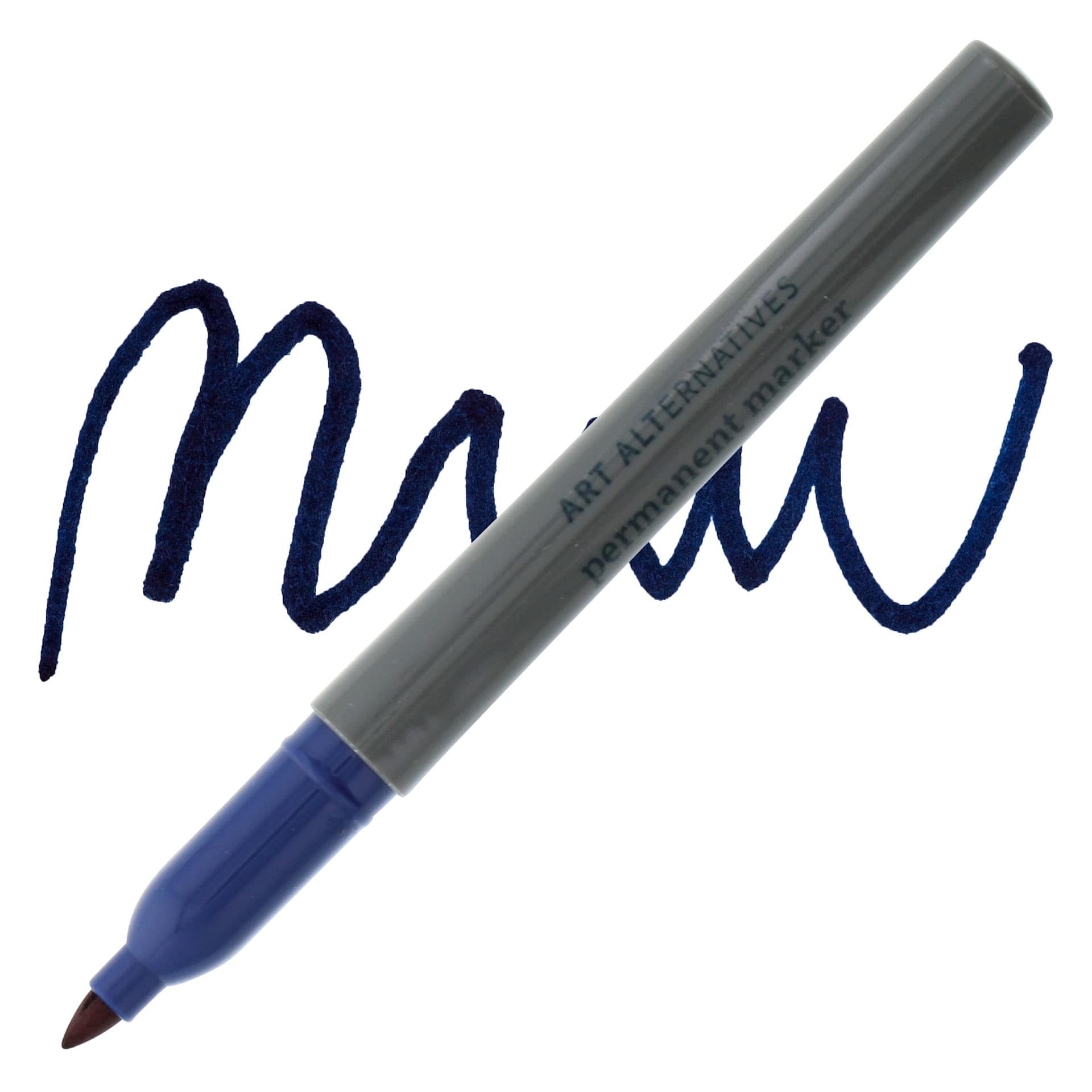 Art Alternatives Permanent Fine Marker - Navy Marker and Swatch