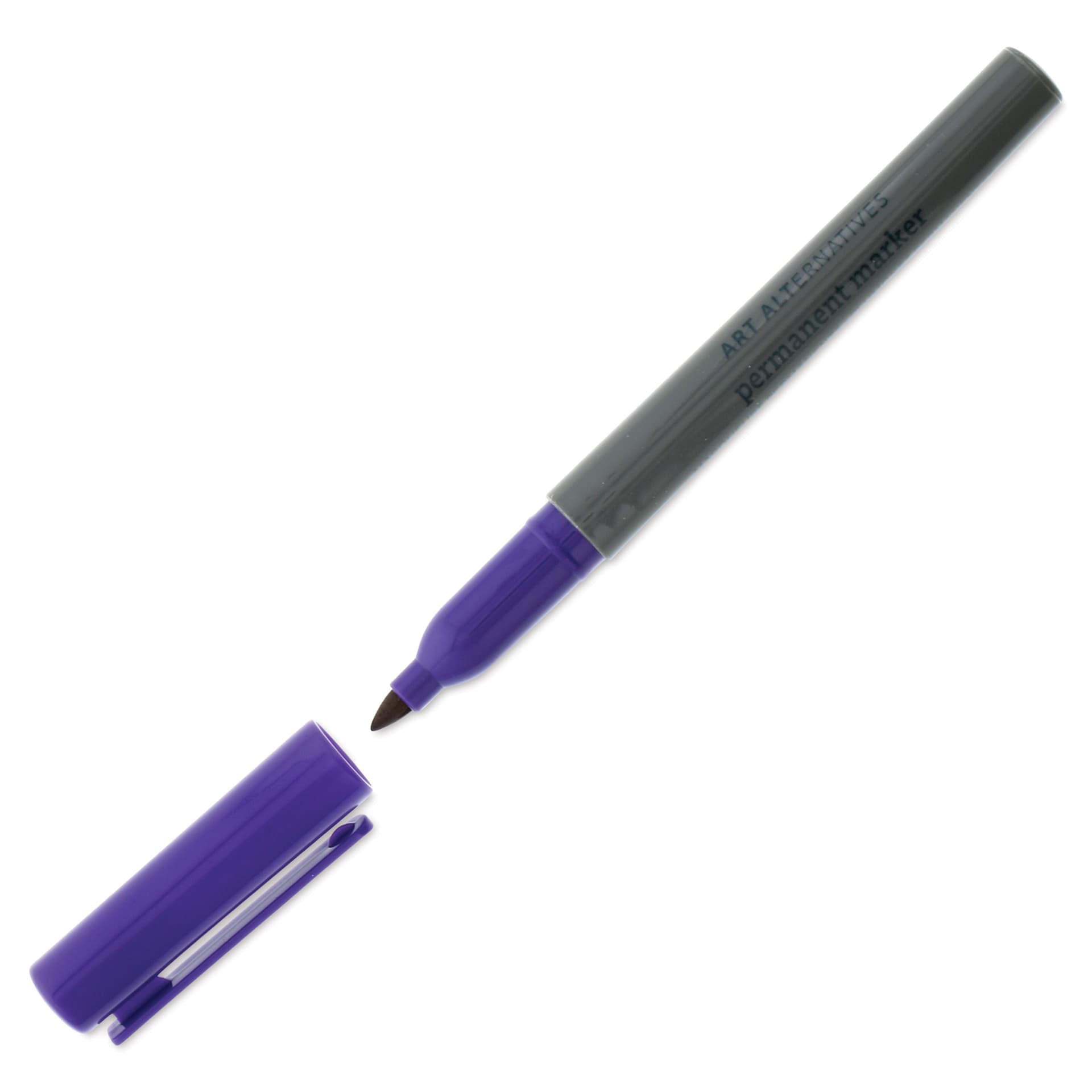 Art Alternatives Permanent Marker - Purple, Fine, Square Top, cap off