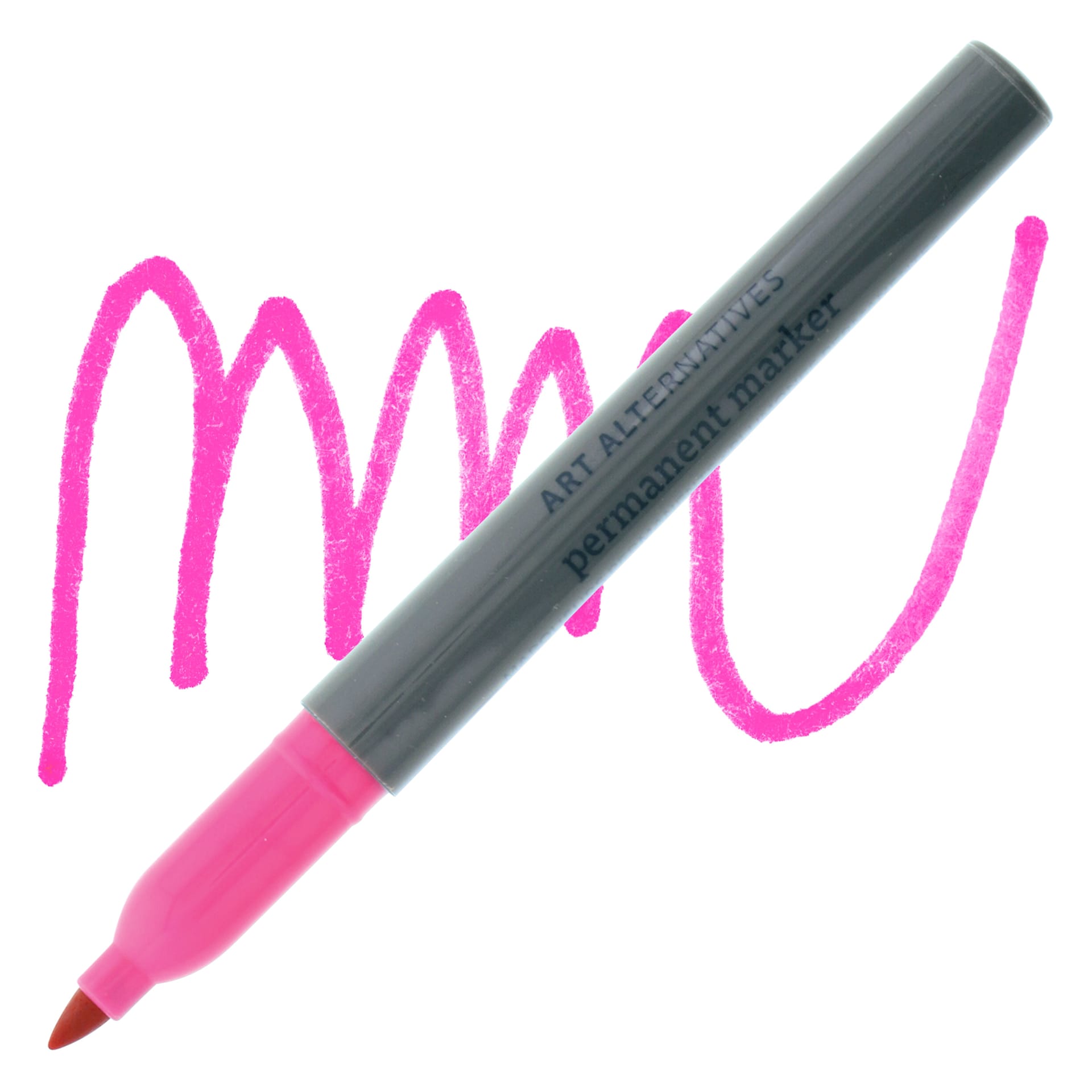 Art Alternatives Permanent Fine Marker - Neon Pink Marker and Swatch