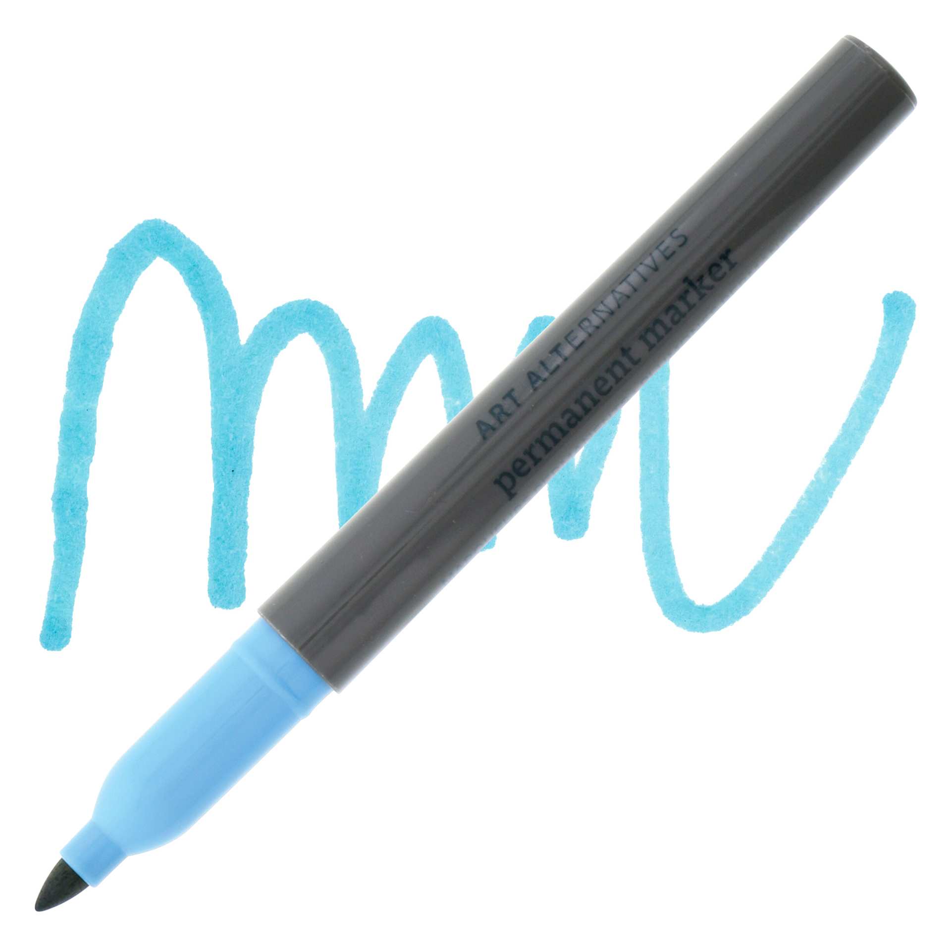 Art Alternatives Permanent Marker - Neon Blue Marker and Swatch