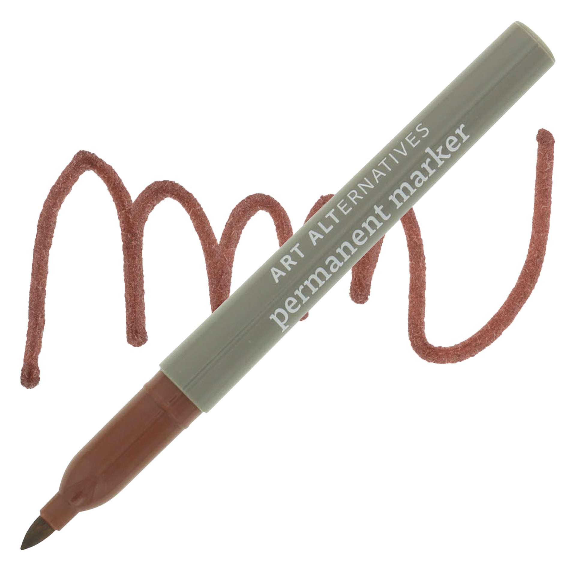 Art Alternatives Permanent Fine Marker - Brown Marker and Swatch