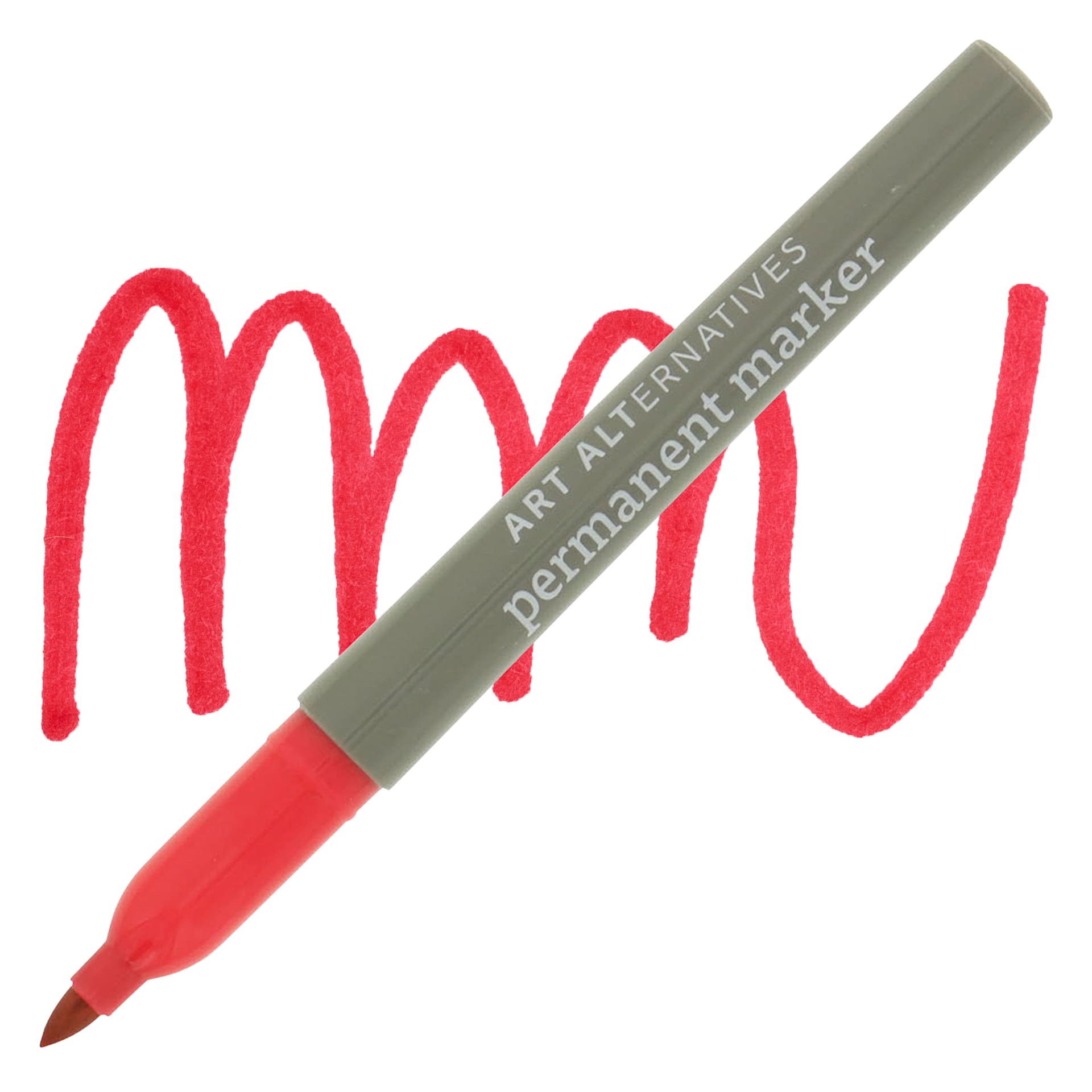 Art Alternatives Permanent Marker - Red Marker and Swatch