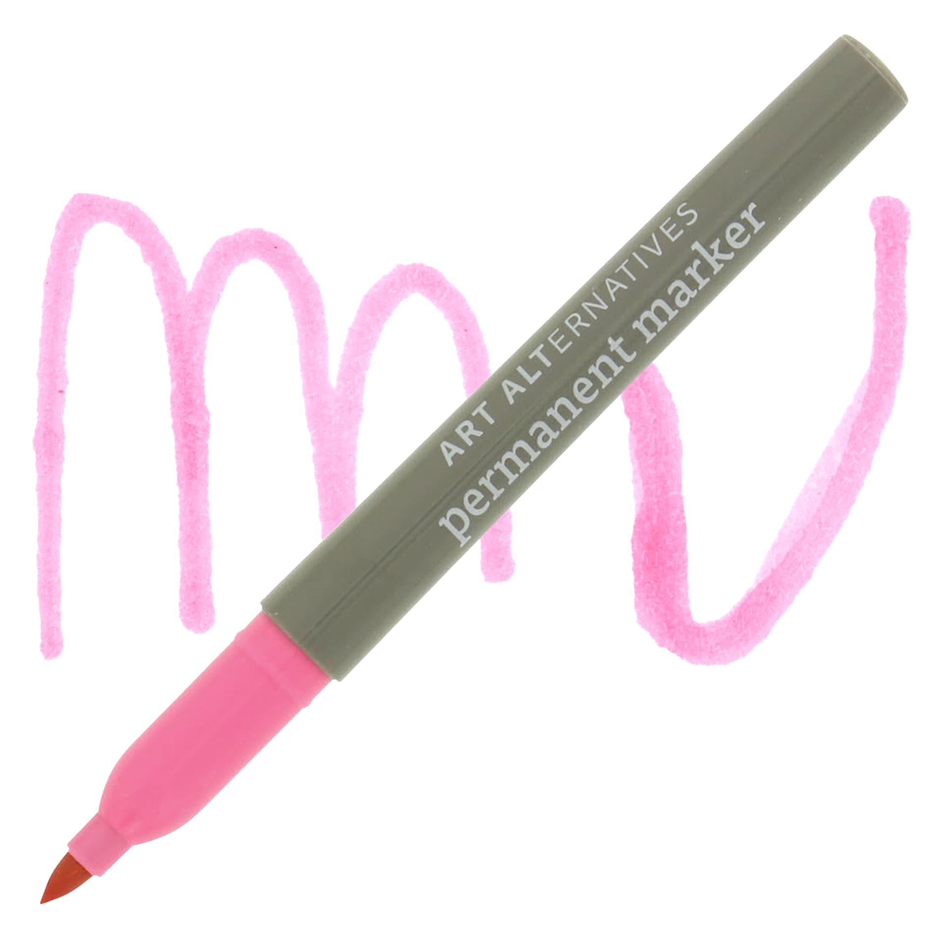Art Alternatives Permanent Fine Marker - Pink Marker and Swatch