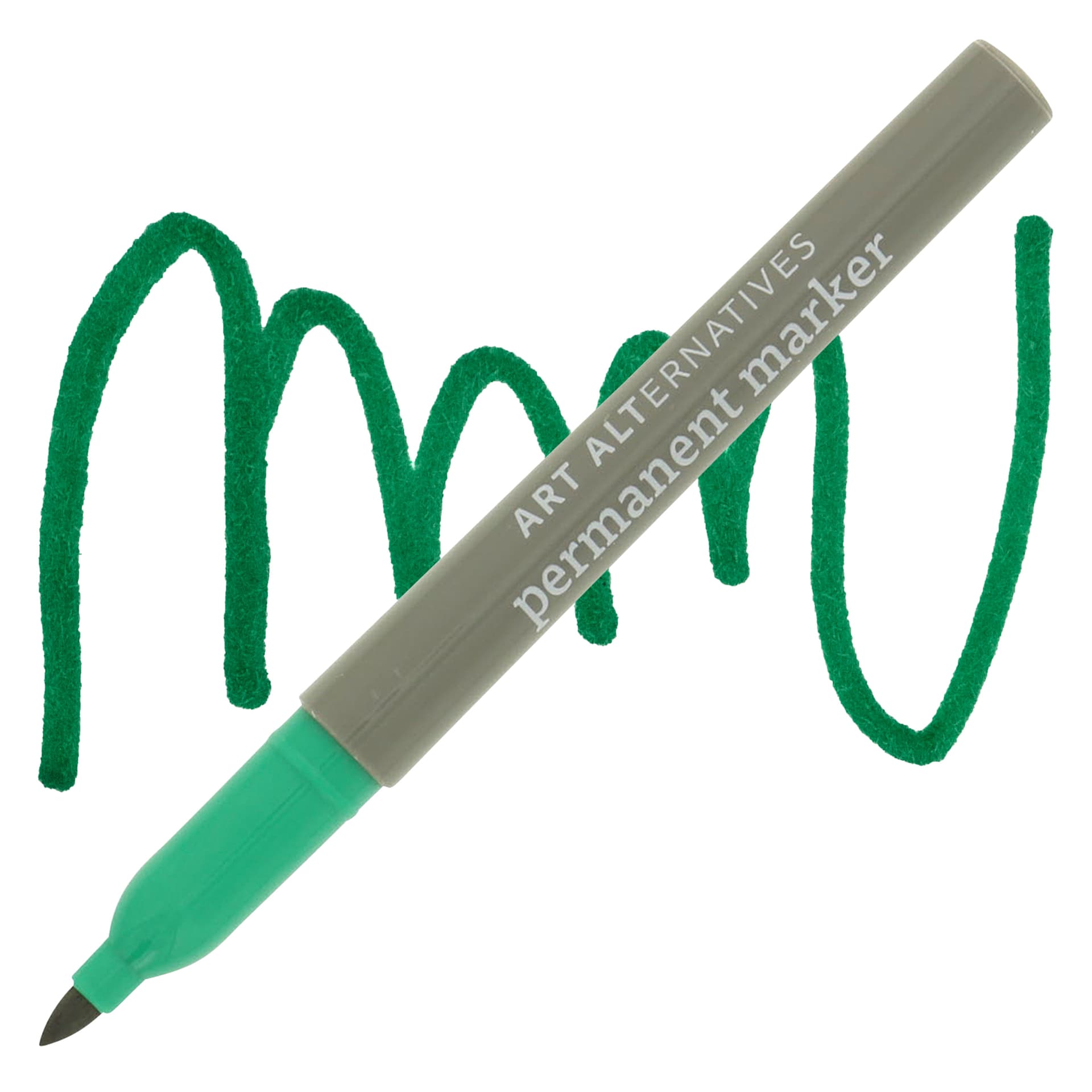 Art Alternatives Permanent Marker - Green Fine Marker and Swatch