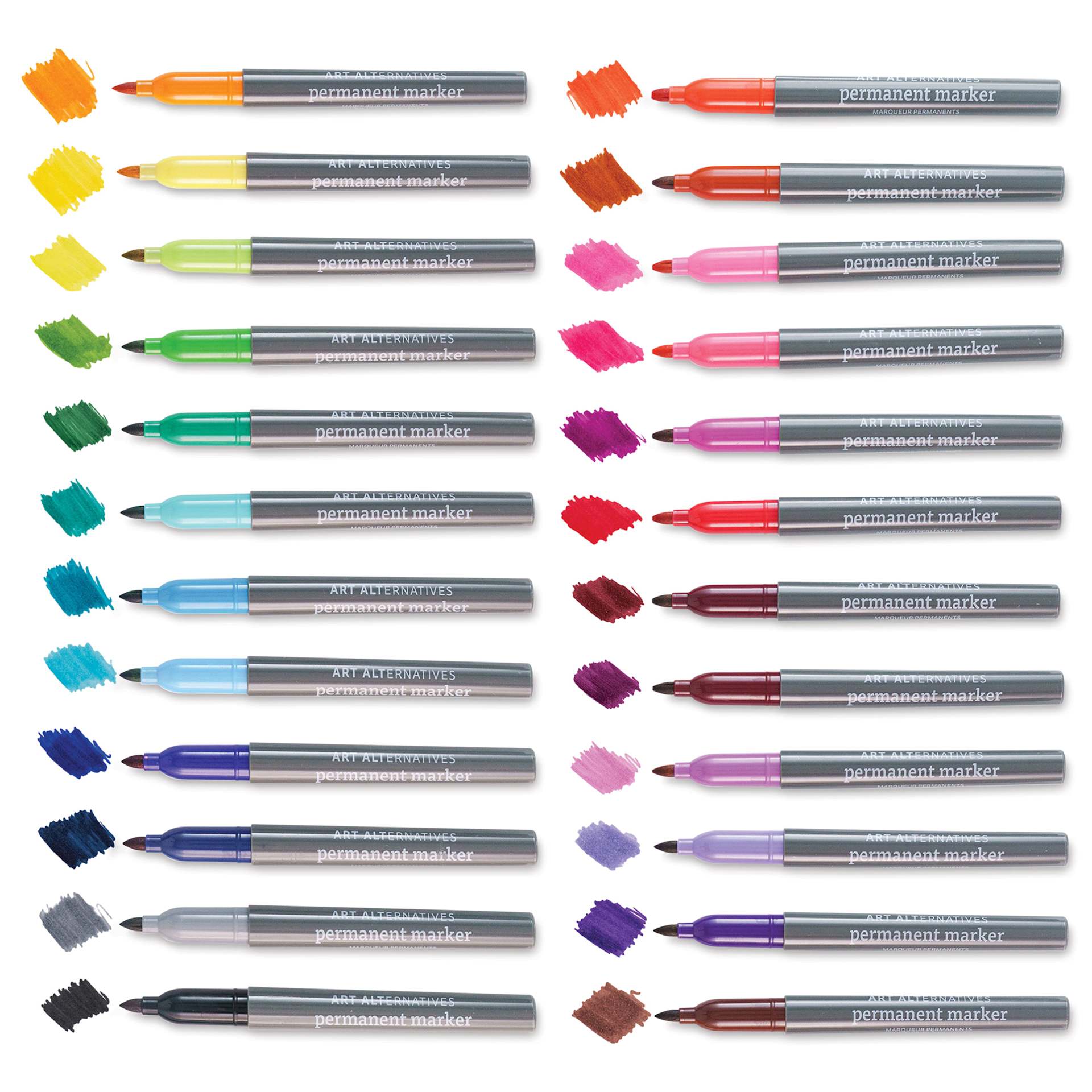 Permanent Marker Set 24-Color Fine Tip Set